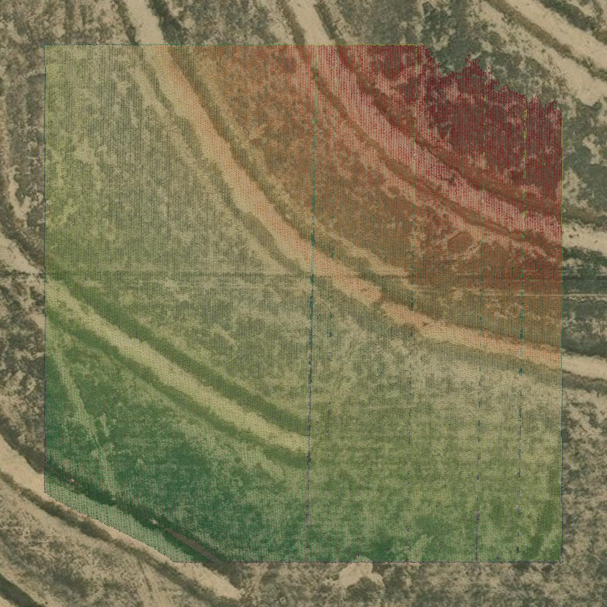 This image shows a LiDAR point cloud in Bent County created using GIS data in Equator.