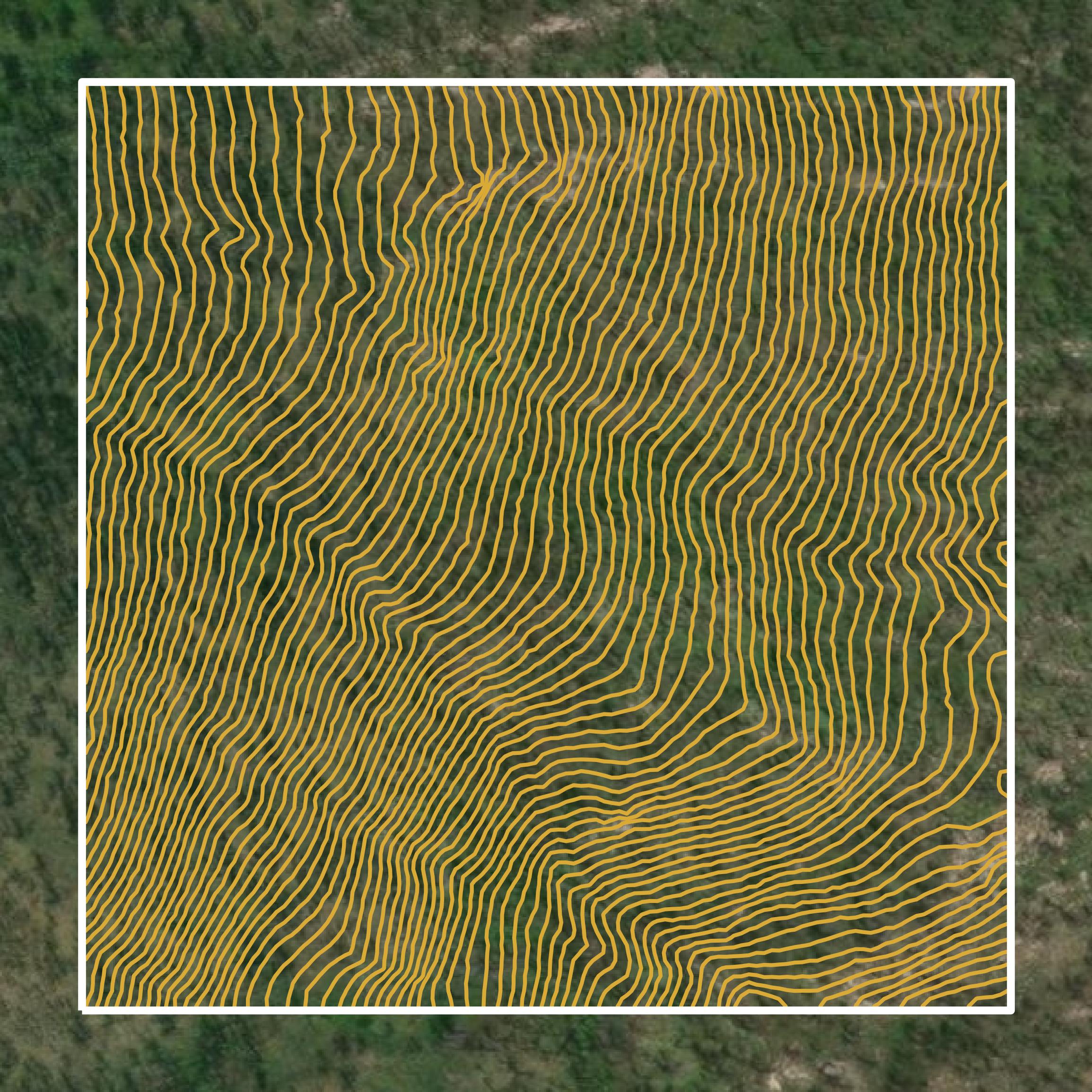 This image shows a contour map in Boulder County created using GIS data in Equator.