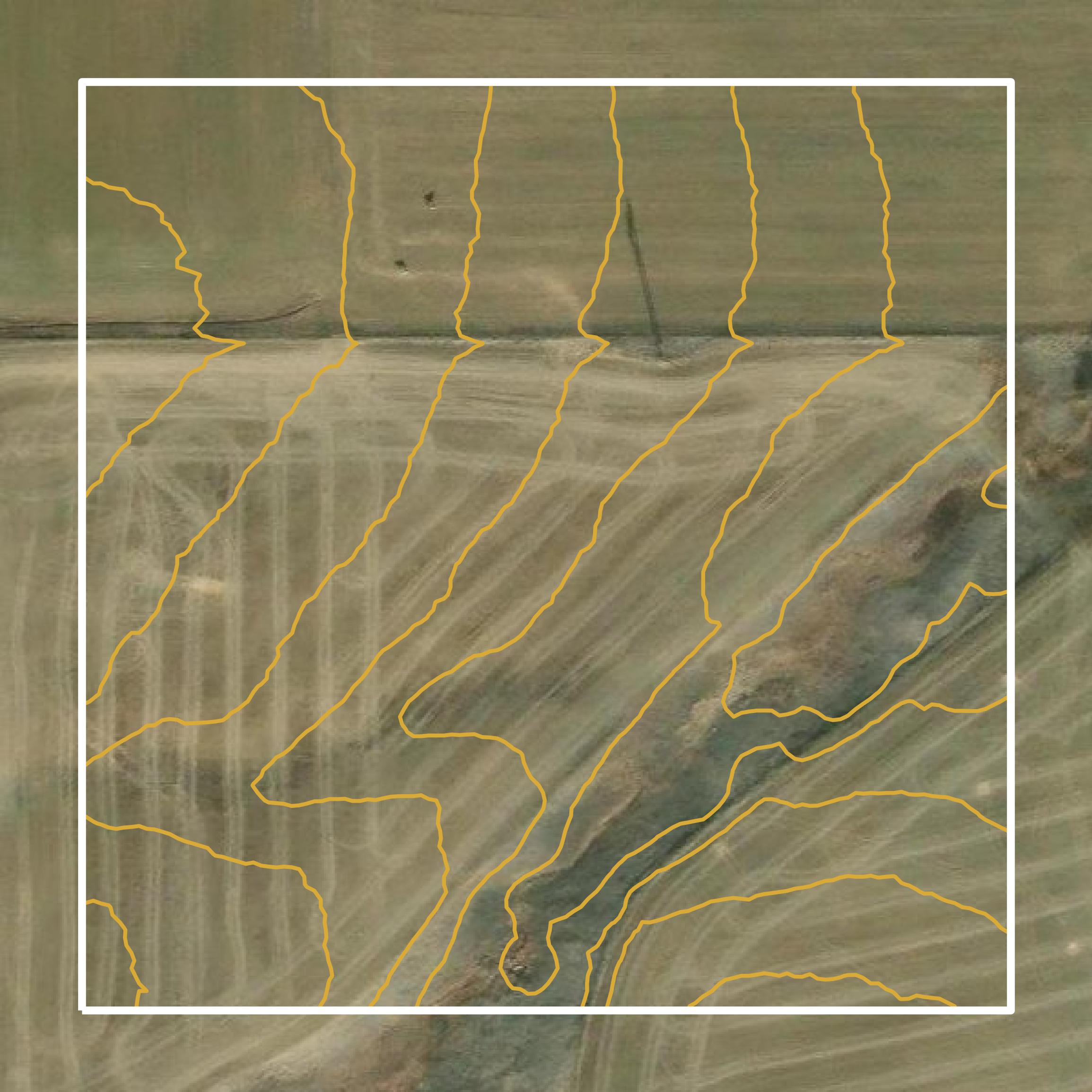 This image shows a contour map in Broomfield County created using GIS data in Equator.