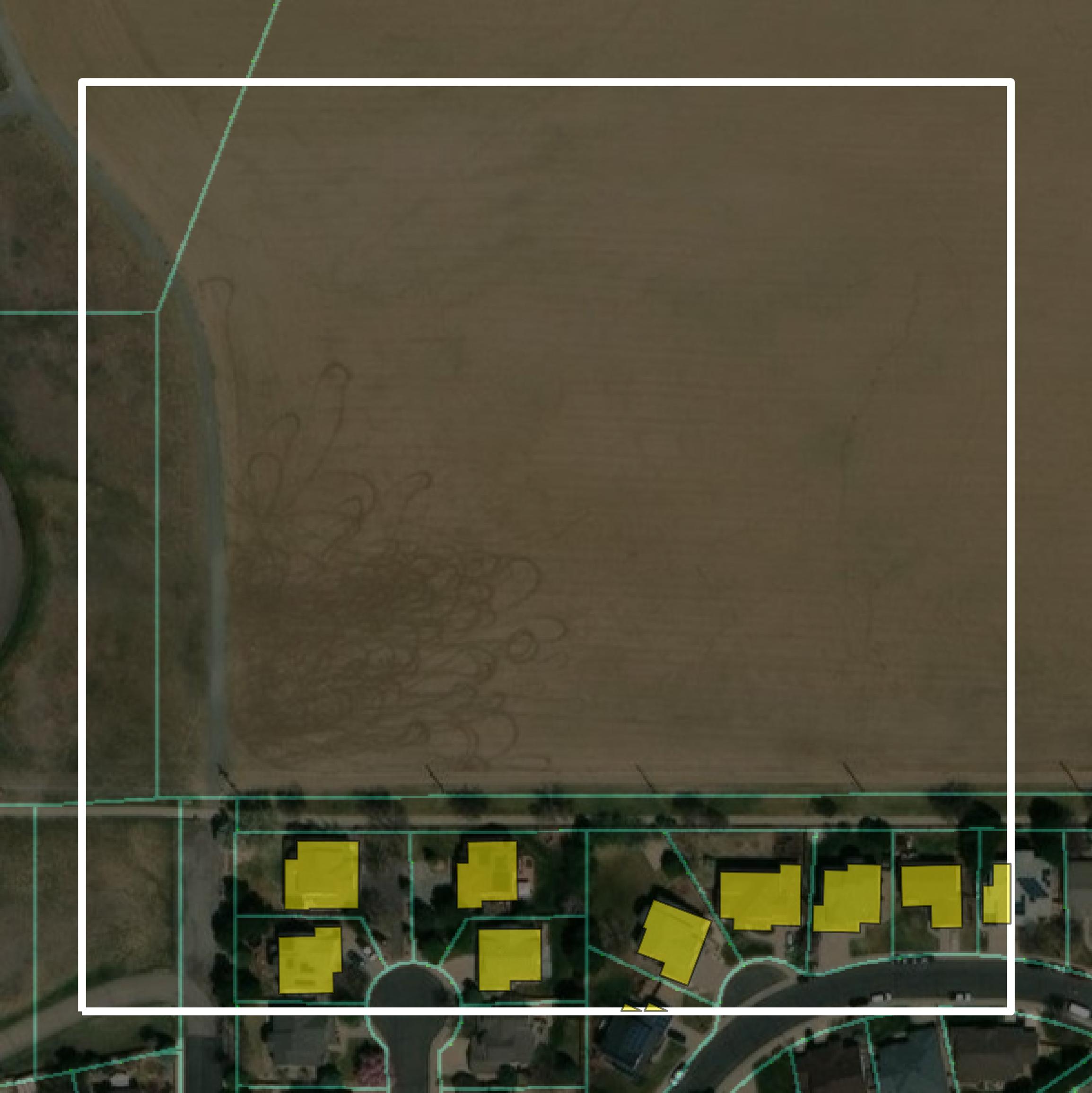 This image shows parcel and building data in Broomfield County created using GIS data in Equator.
