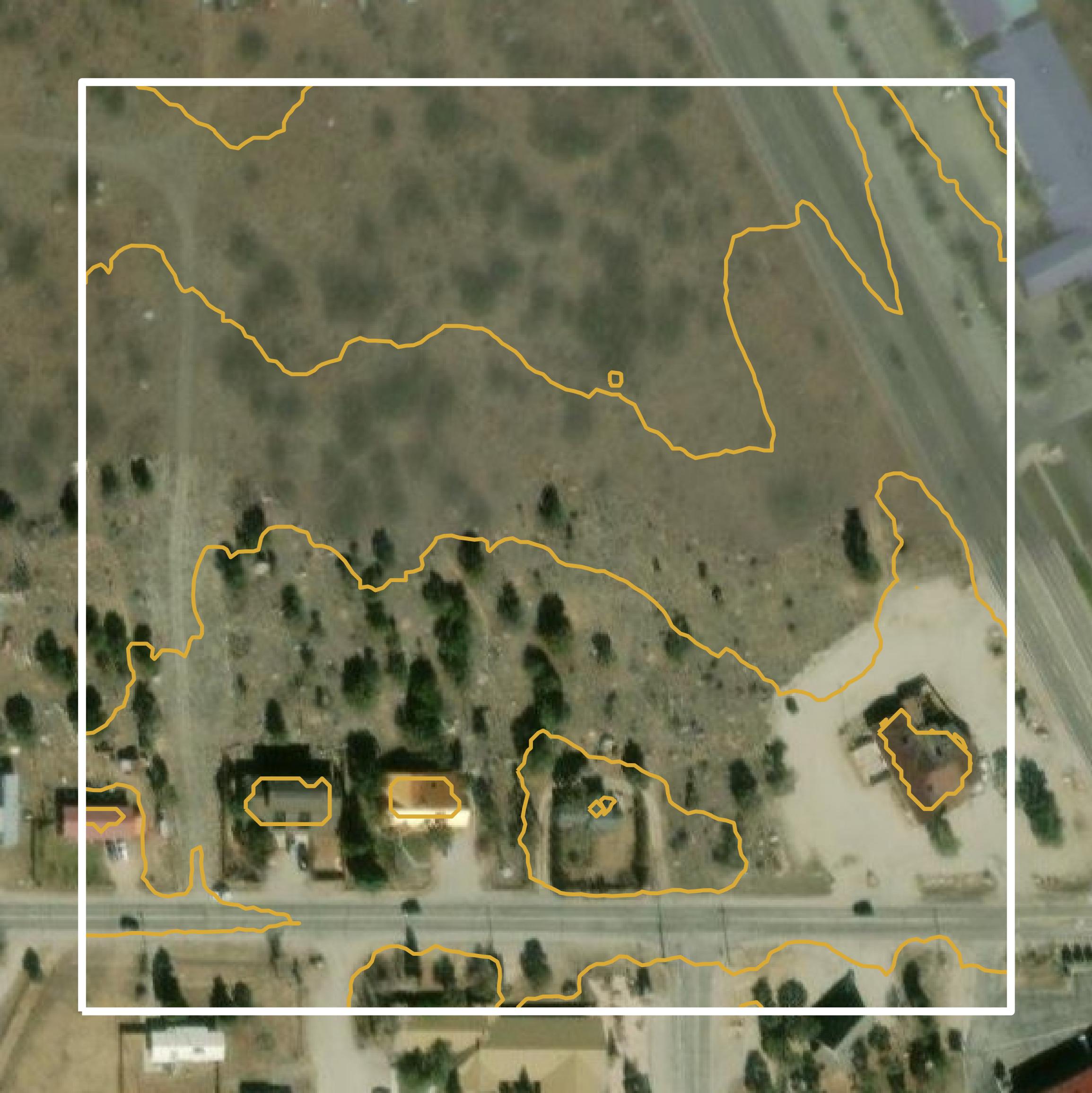 This image shows a contour map in Chaffee County created using GIS data in Equator.