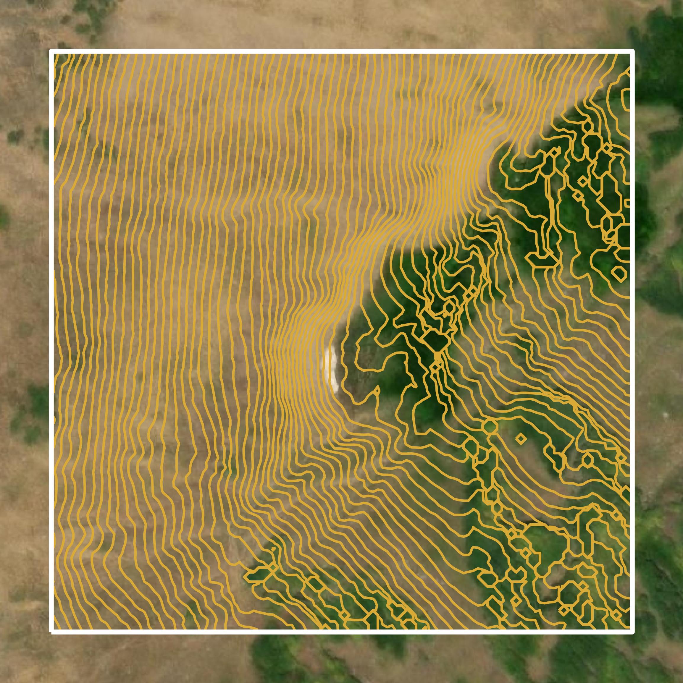 This image shows a contour map in Chaffee County created using GIS data in Equator.