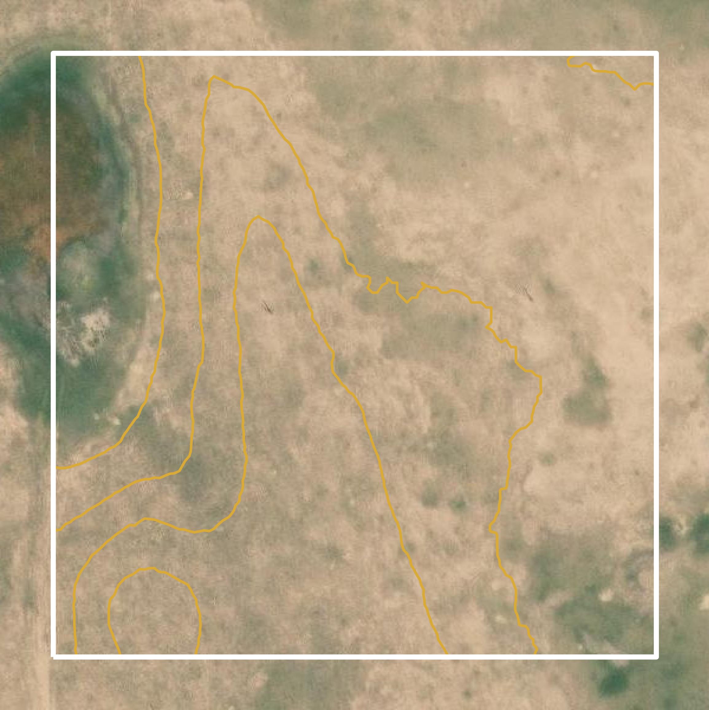This image shows a contour map in Cheyenne County created using GIS data in Equator.