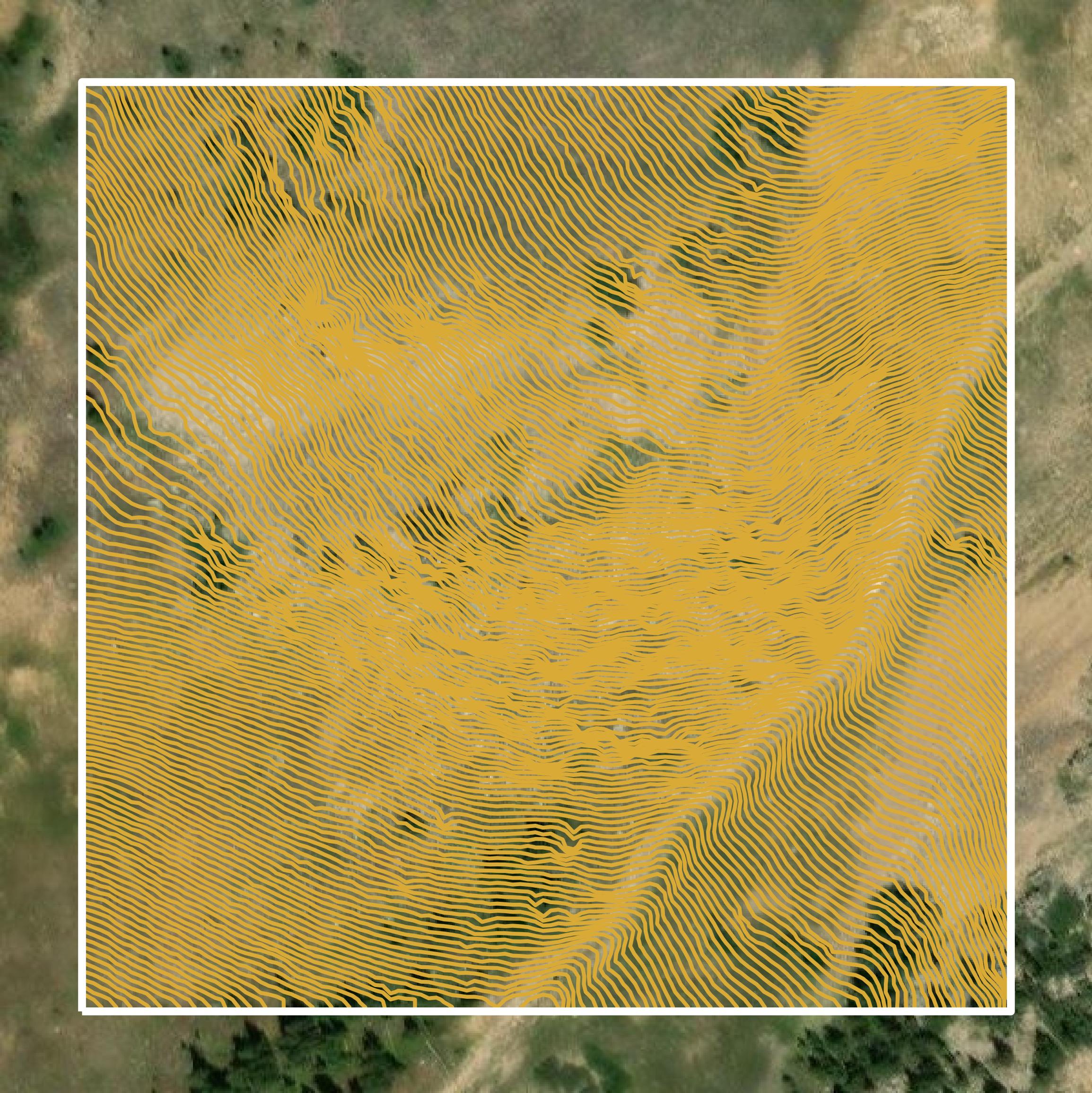 This image shows a contour map in Clear Creek County created using GIS data in Equator.