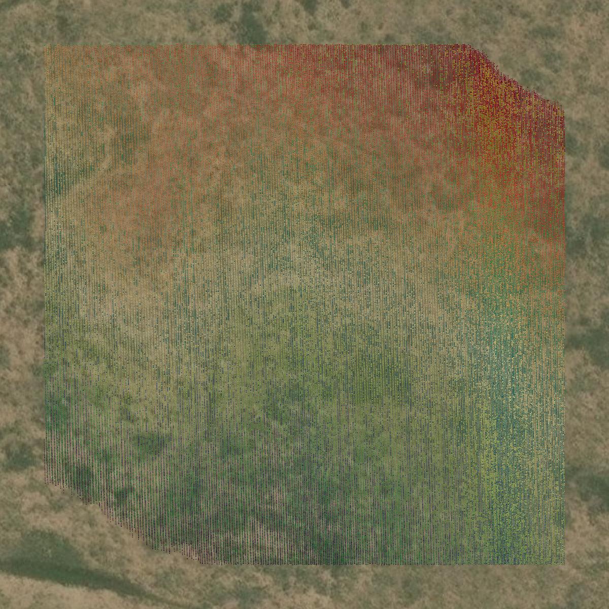 This image shows a LiDAR point cloud in Crowley County created using GIS data in Equator.