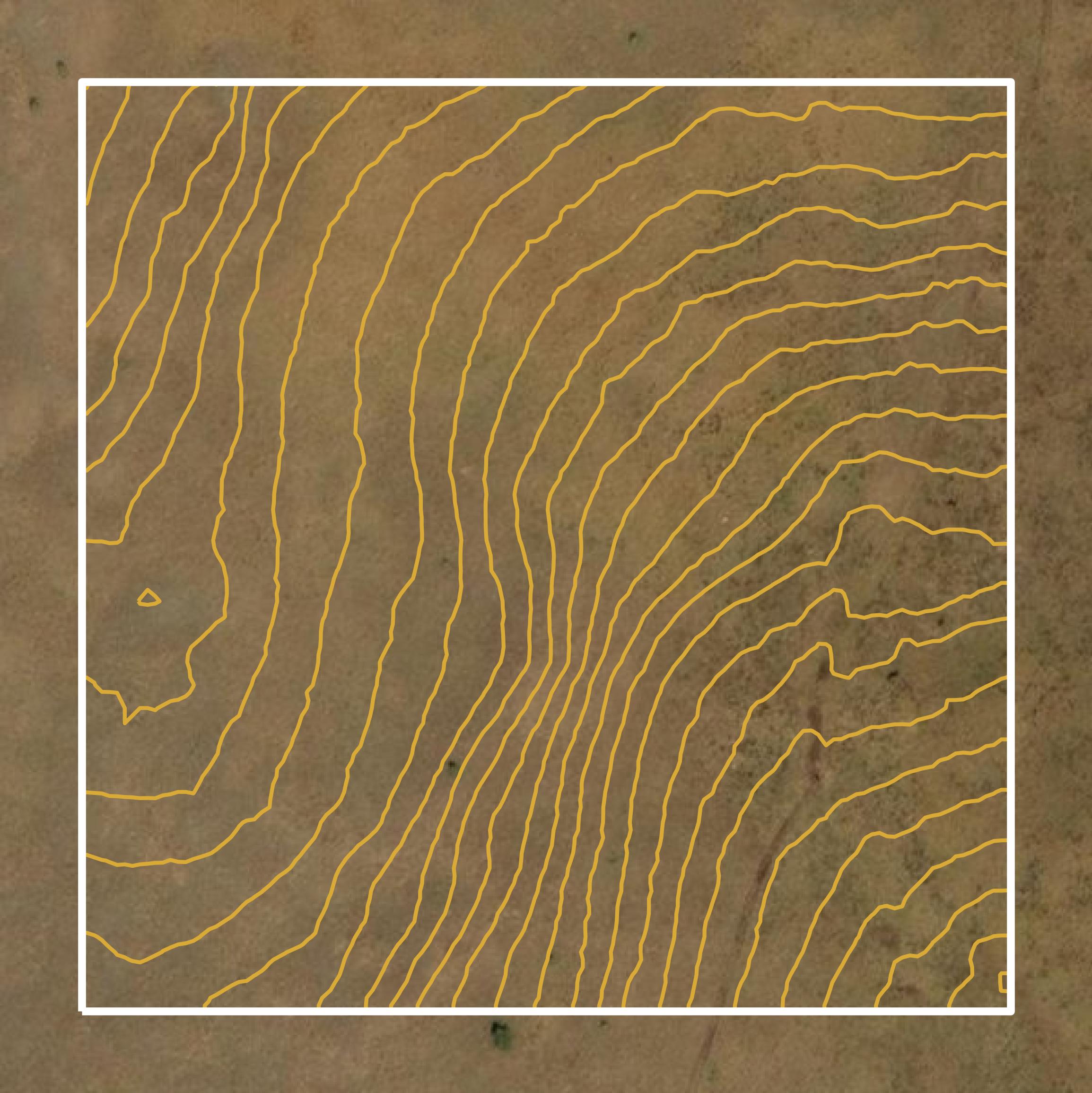 This image shows a contour map in Custer County created using GIS data in Equator.