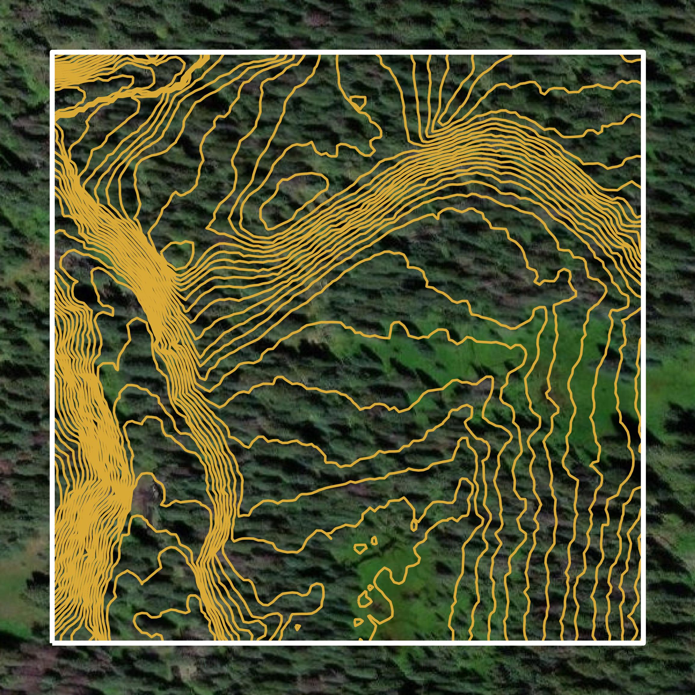 This image shows a contour map in Dolores County created using GIS data in Equator.