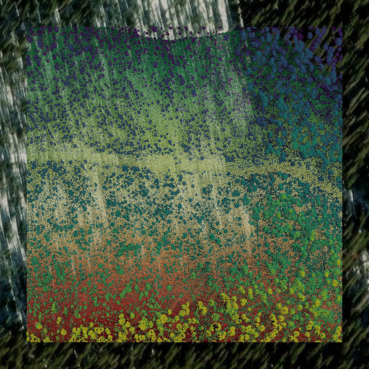 This image shows a LiDAR point cloud in Dolores County created using GIS data in Equator.
