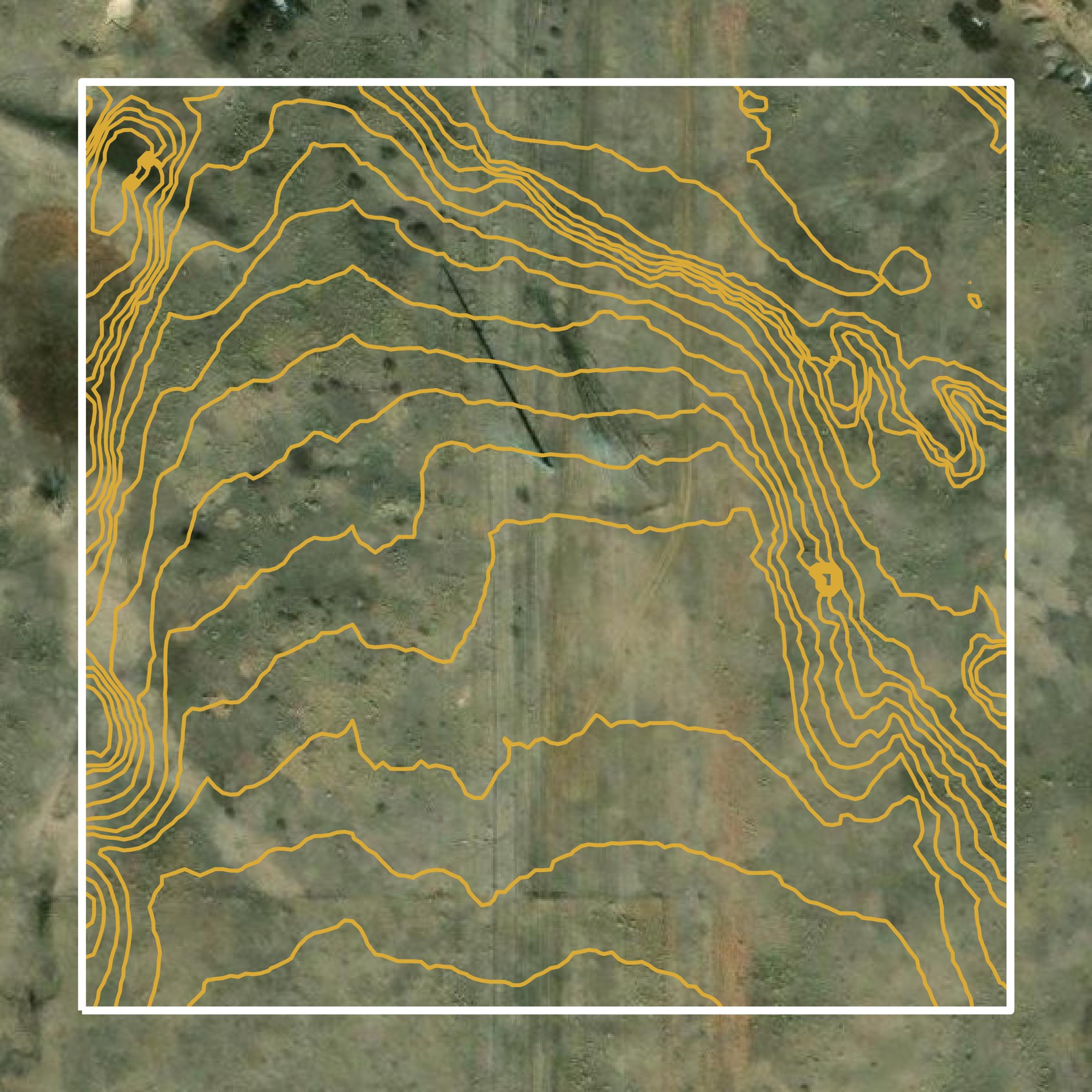 This image shows a contour map in Douglas County created using GIS data in Equator.
