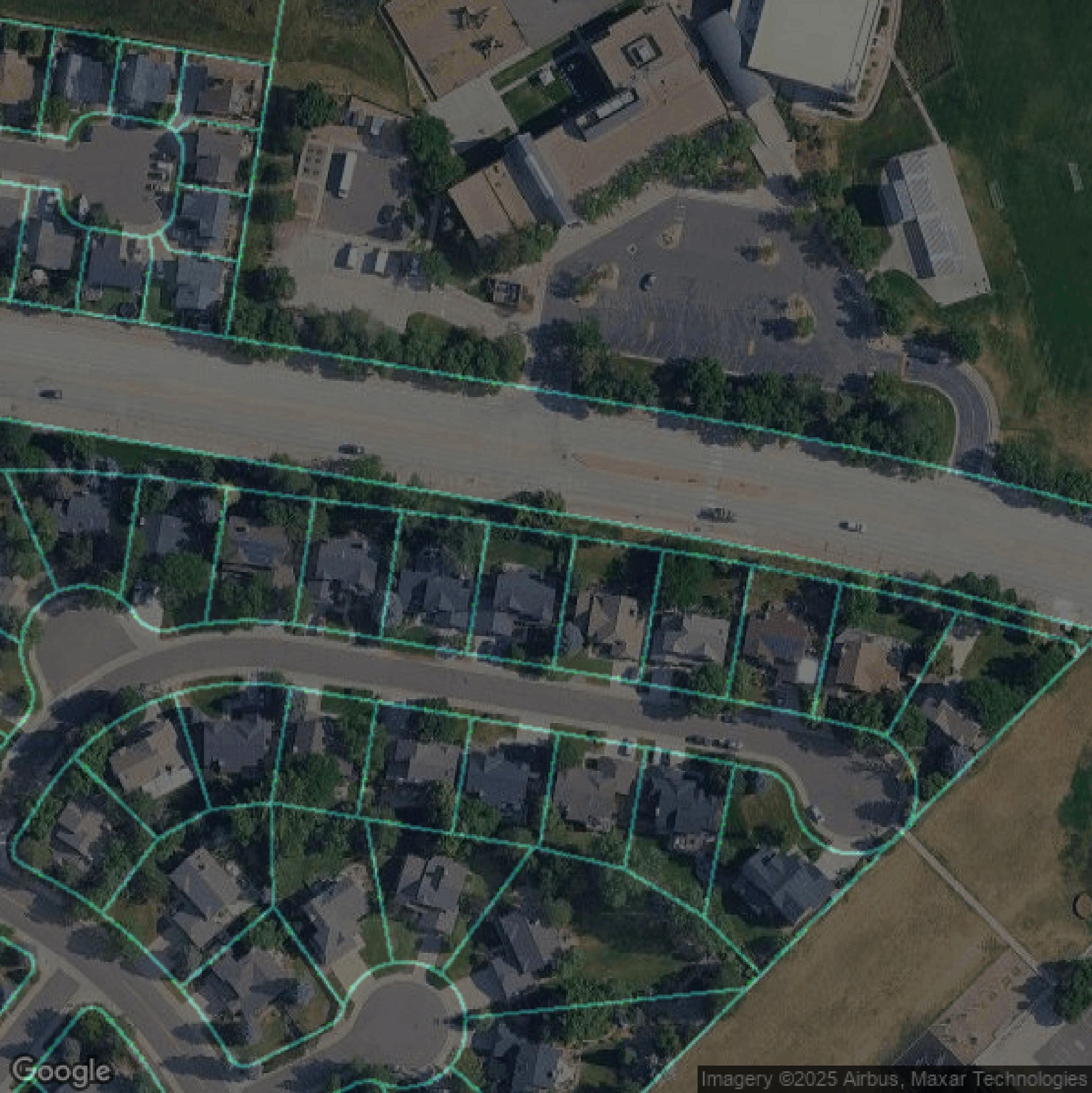 This image shows parcel and building data in Douglas County created using GIS data in Equator.