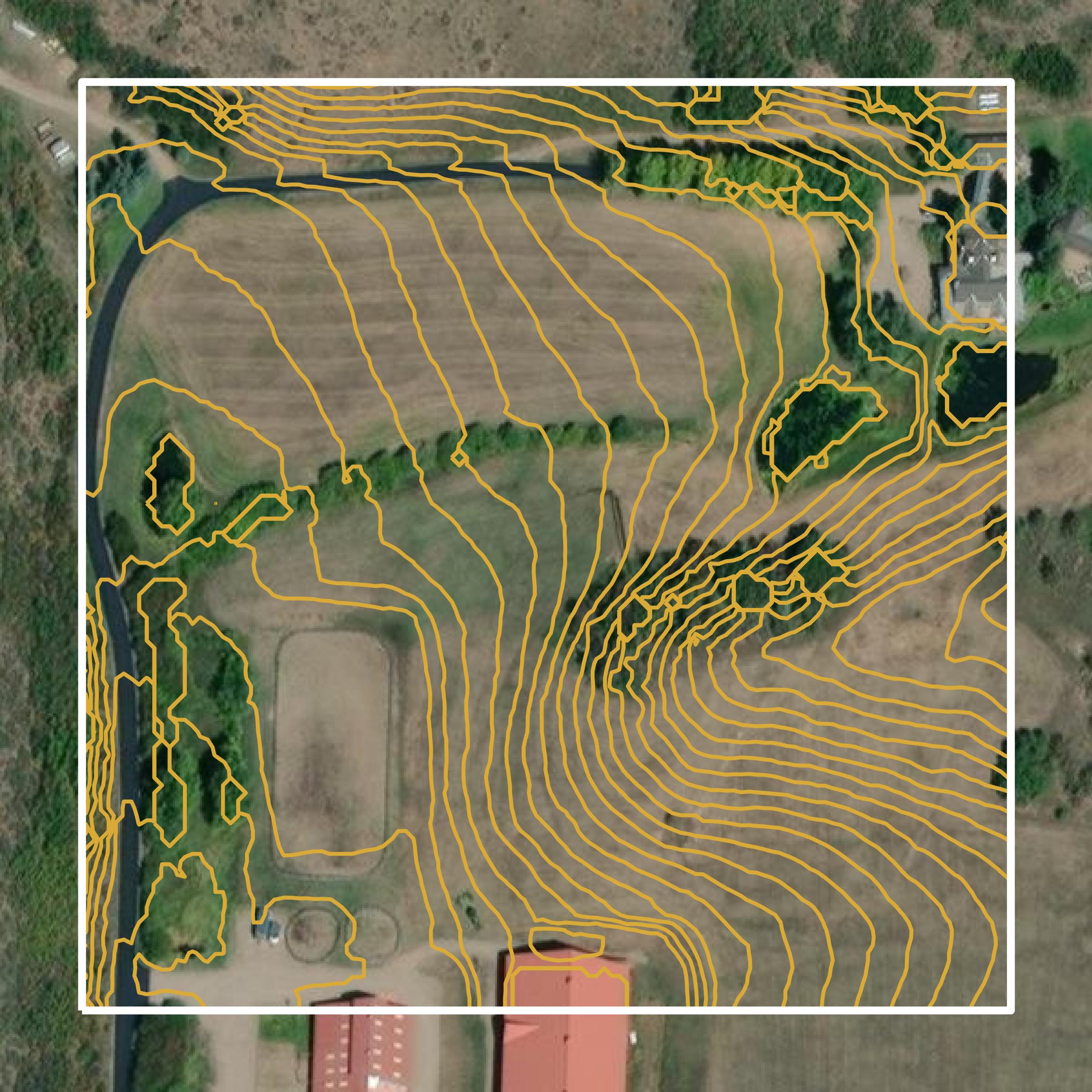 This image shows a contour map in Eagle County created using GIS data in Equator.