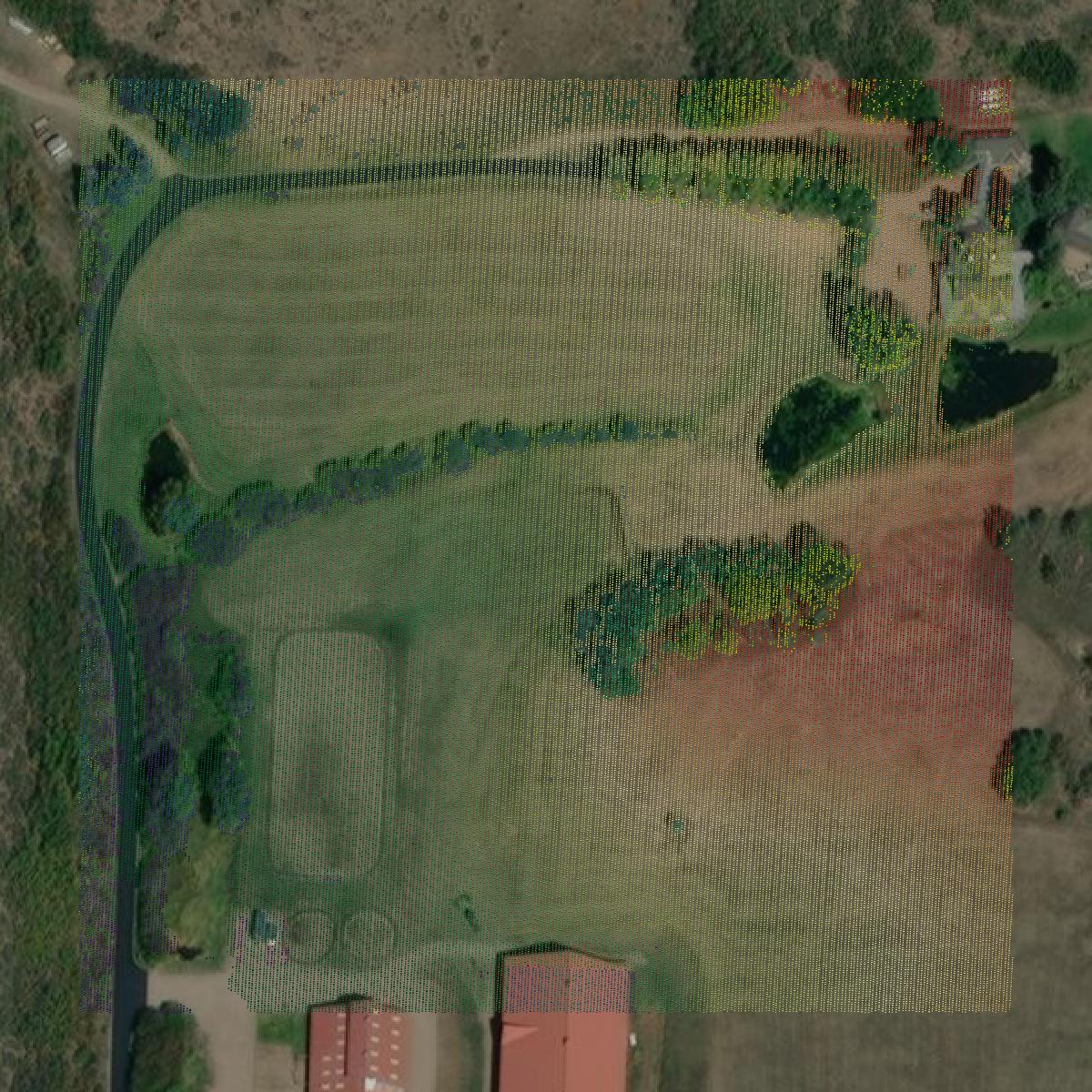 This image shows a LiDAR point cloud in Eagle County created using GIS data in Equator.