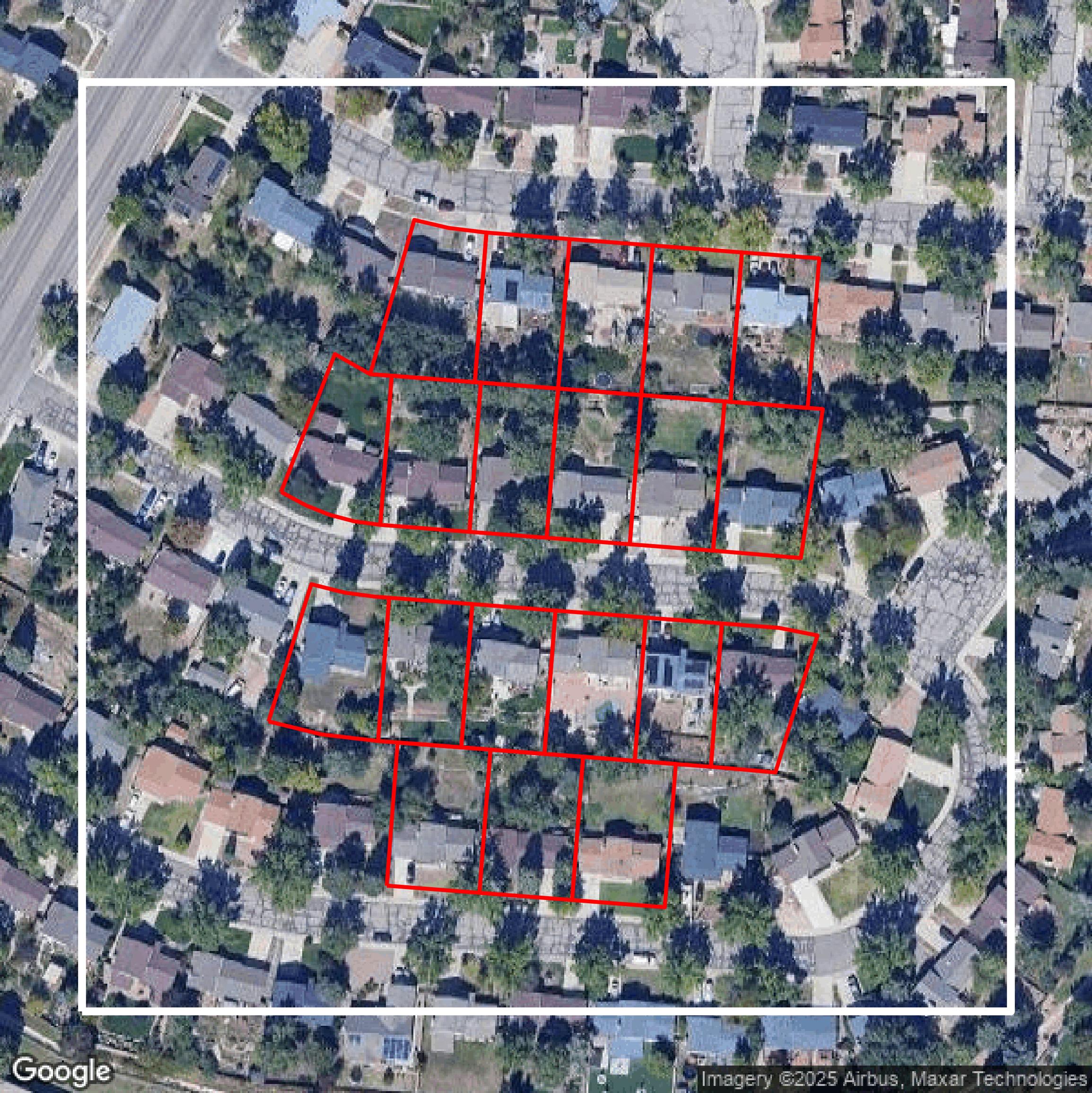 This image shows parcel data in El Paso County created using GIS data in Equator.