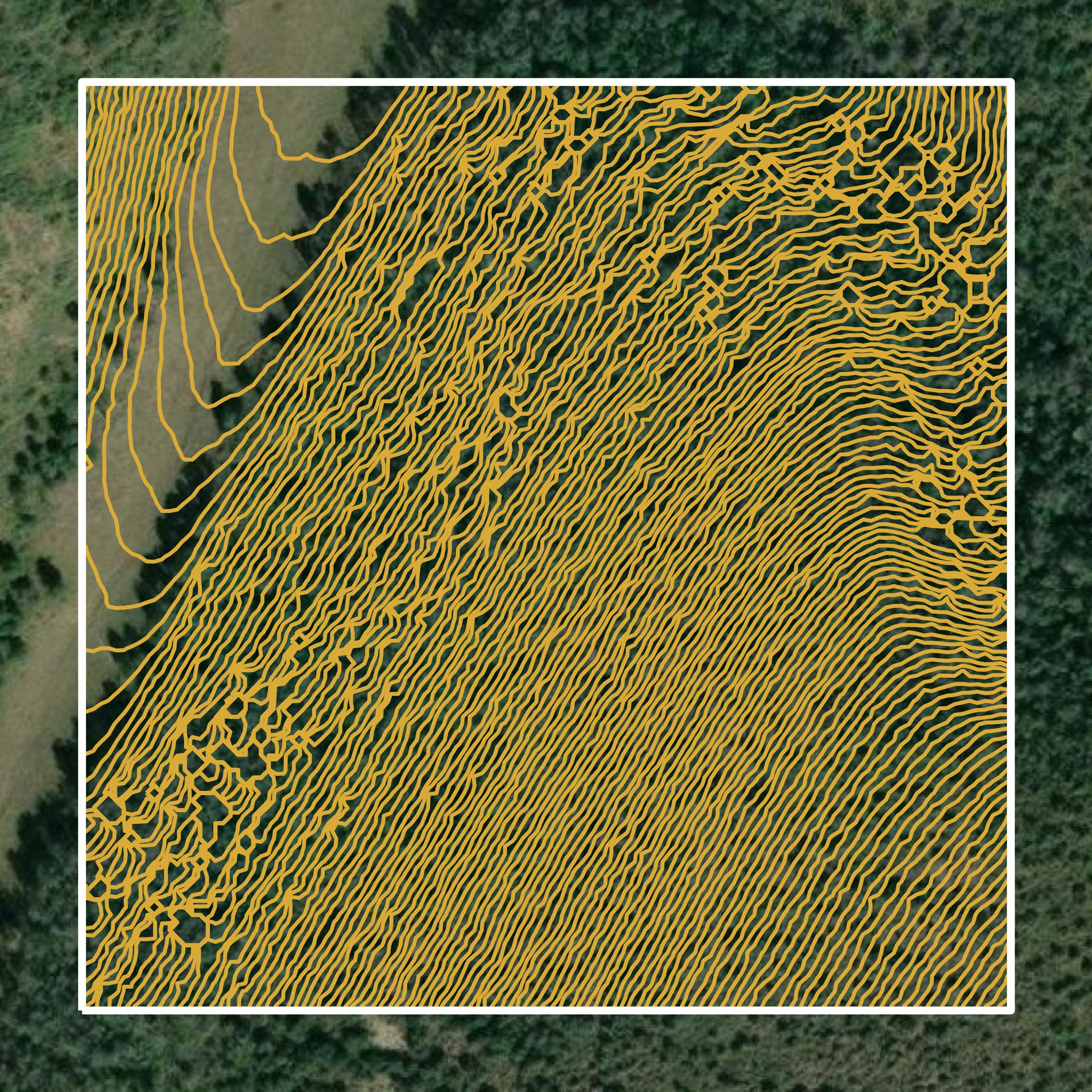 This image shows a contour map in Garfield County created using GIS data in Equator.