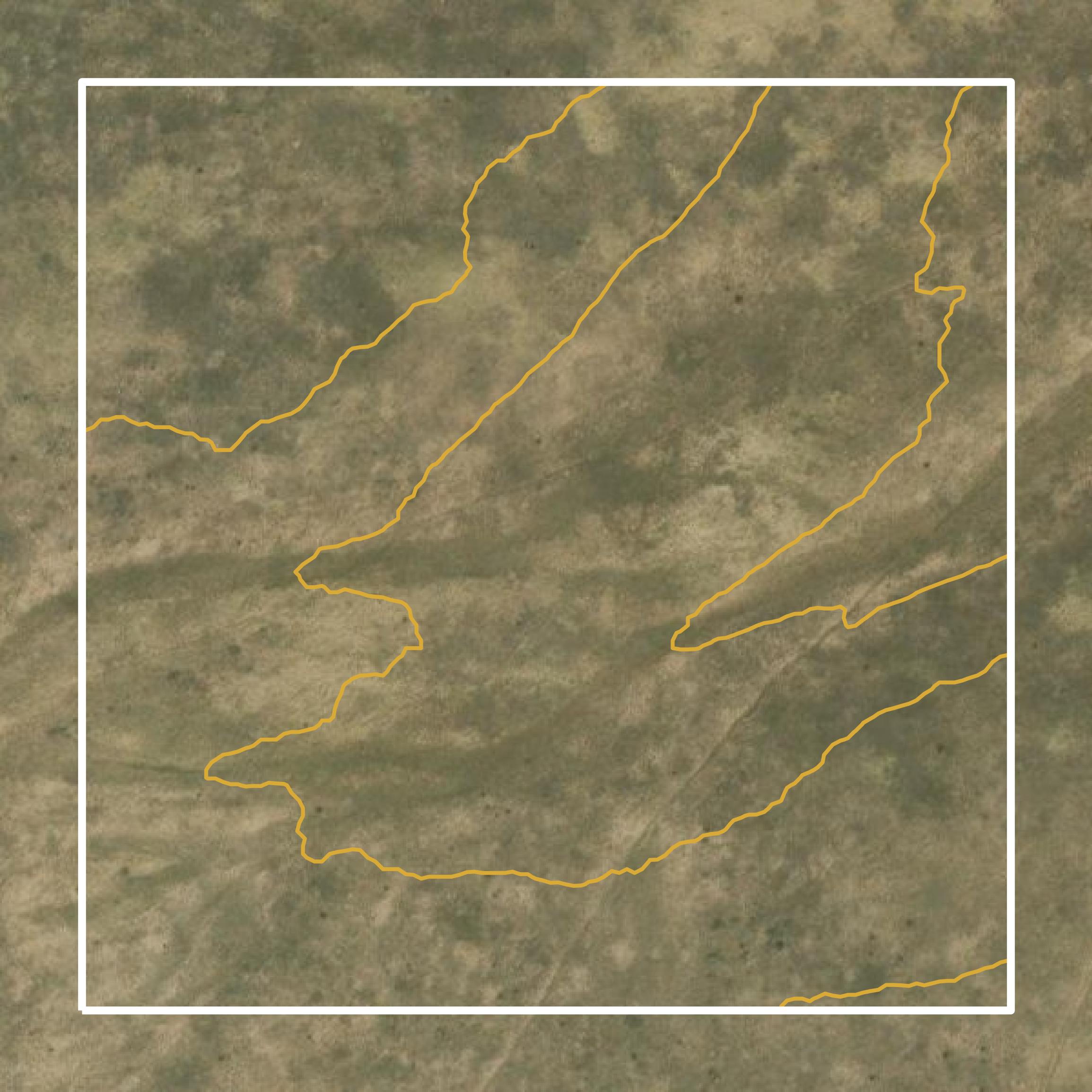 This image shows a contour map in Huerfano County created using GIS data in Equator.