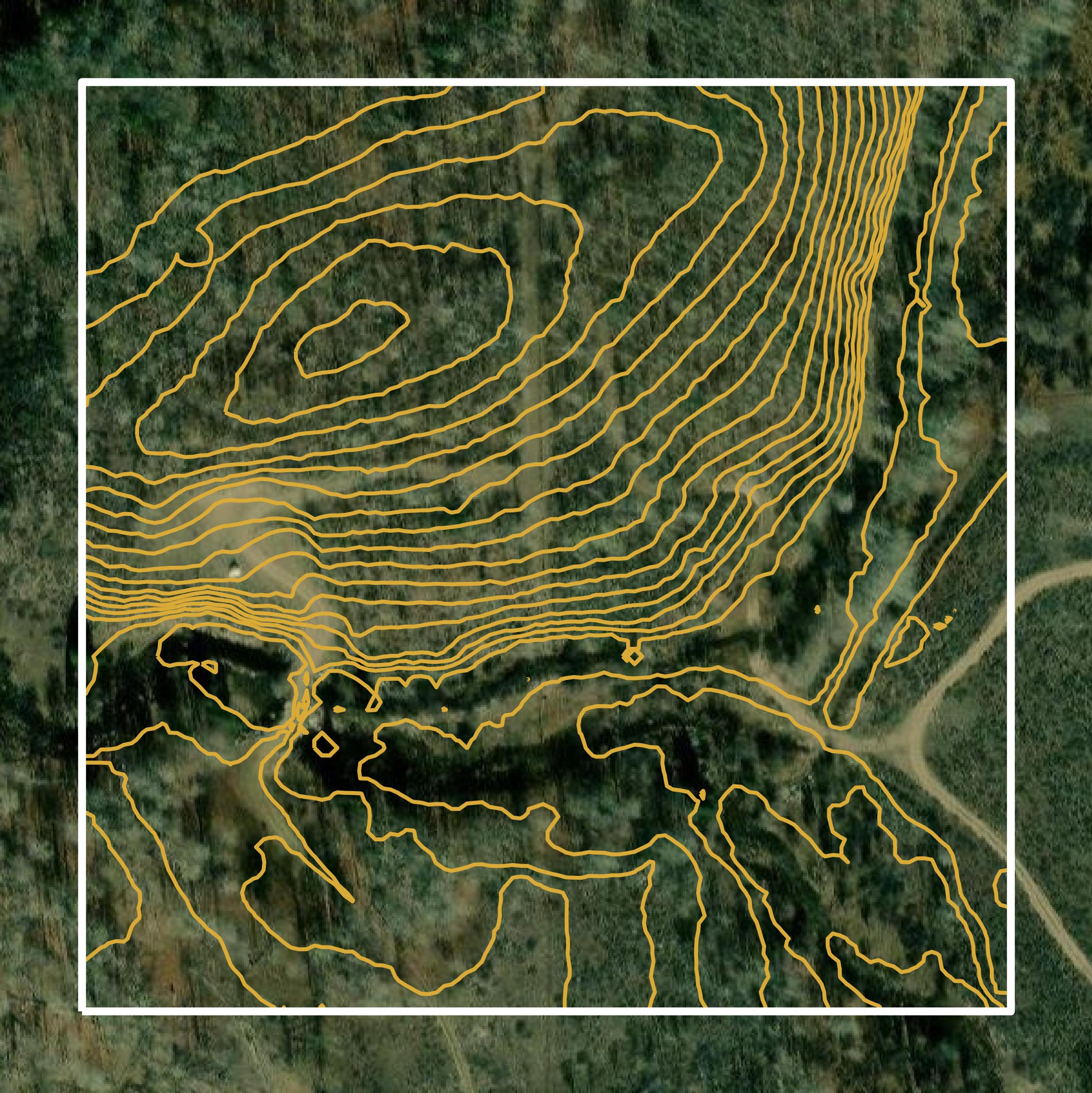 This image shows a contour map in Jackson County created using GIS data in Equator.