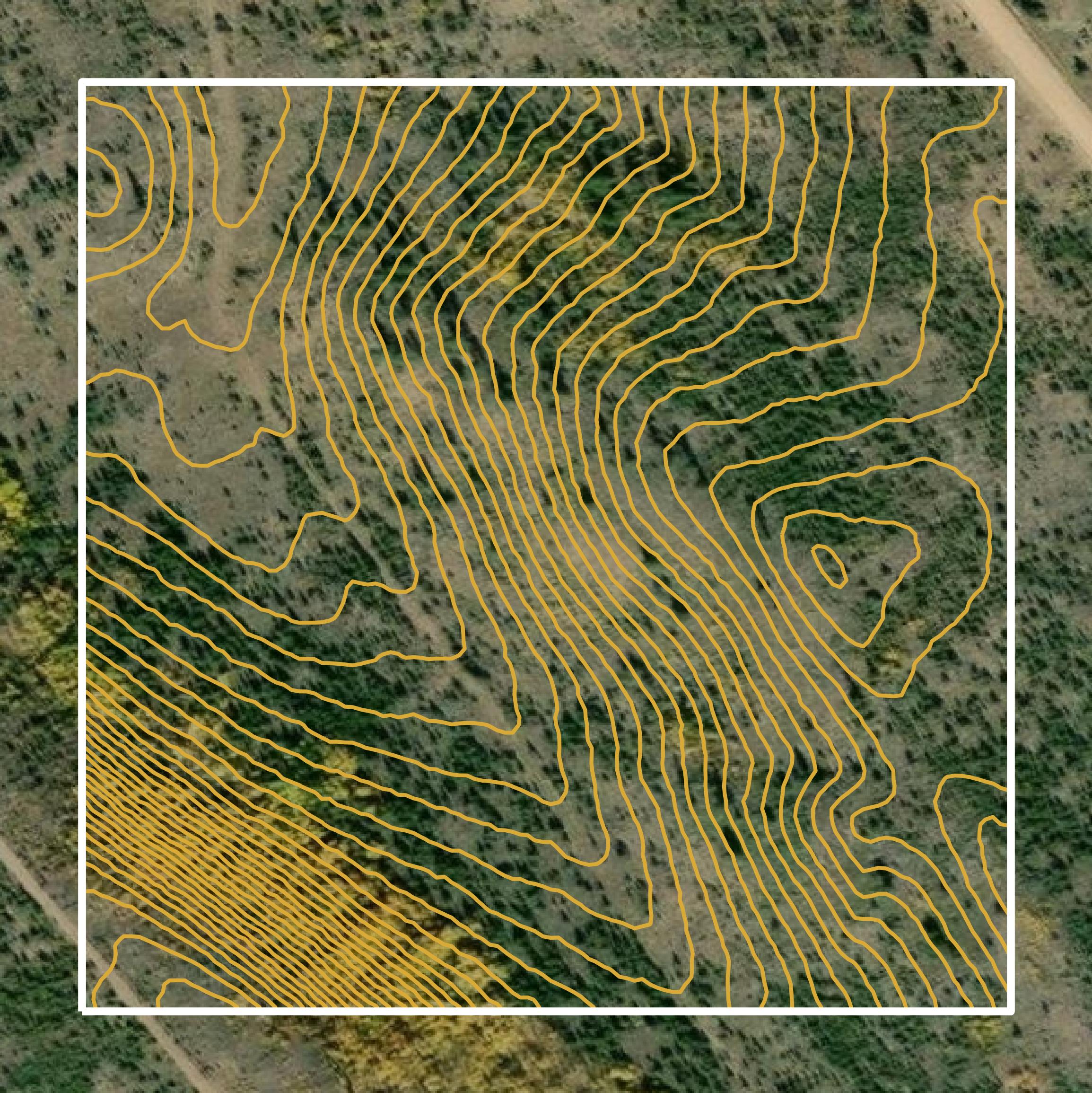 This image shows a contour map in Jackson County created using GIS data in Equator.