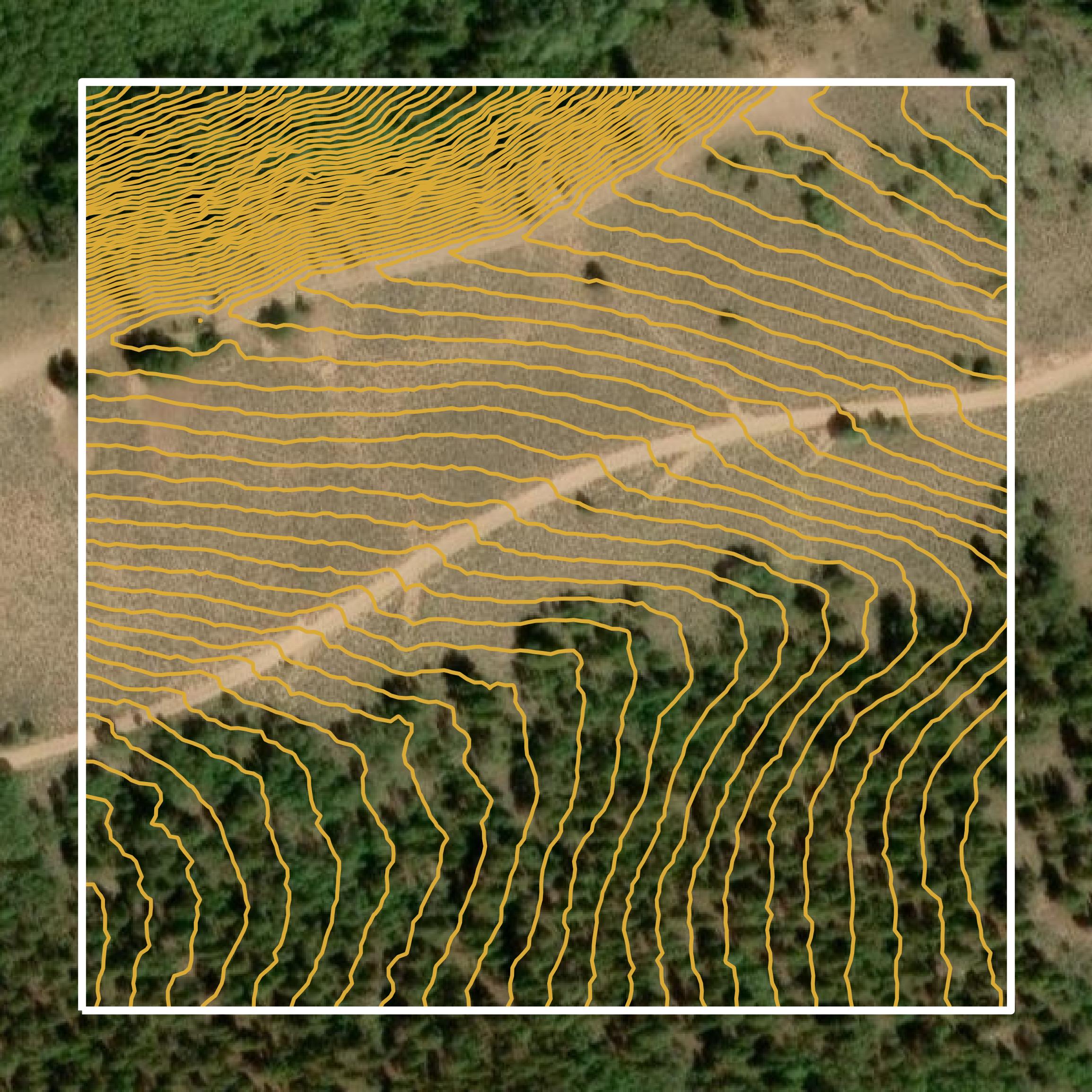 This image shows a contour map in Lake County created using GIS data in Equator.