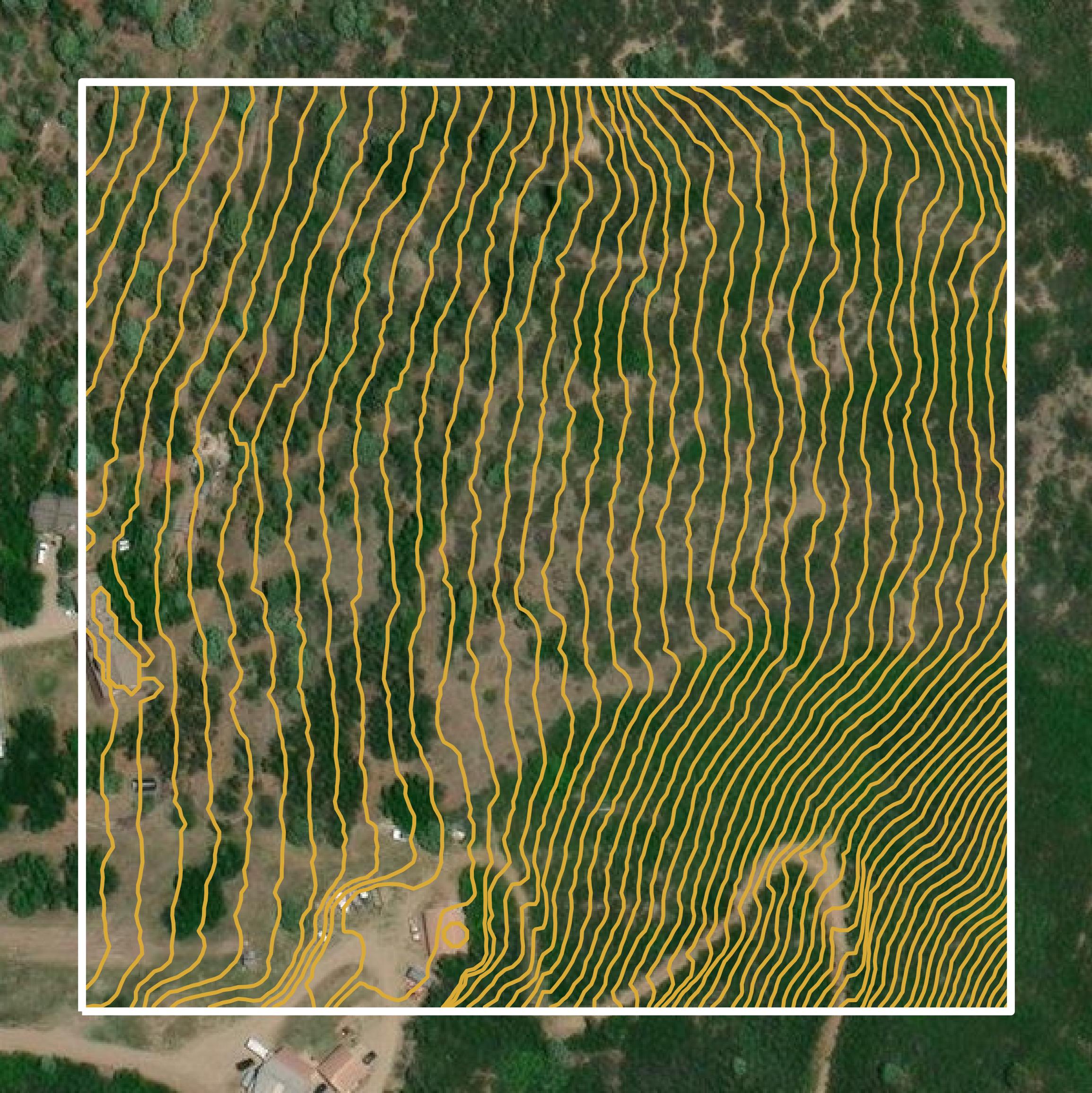 This image shows a contour map in La Plata County created using GIS data in Equator.