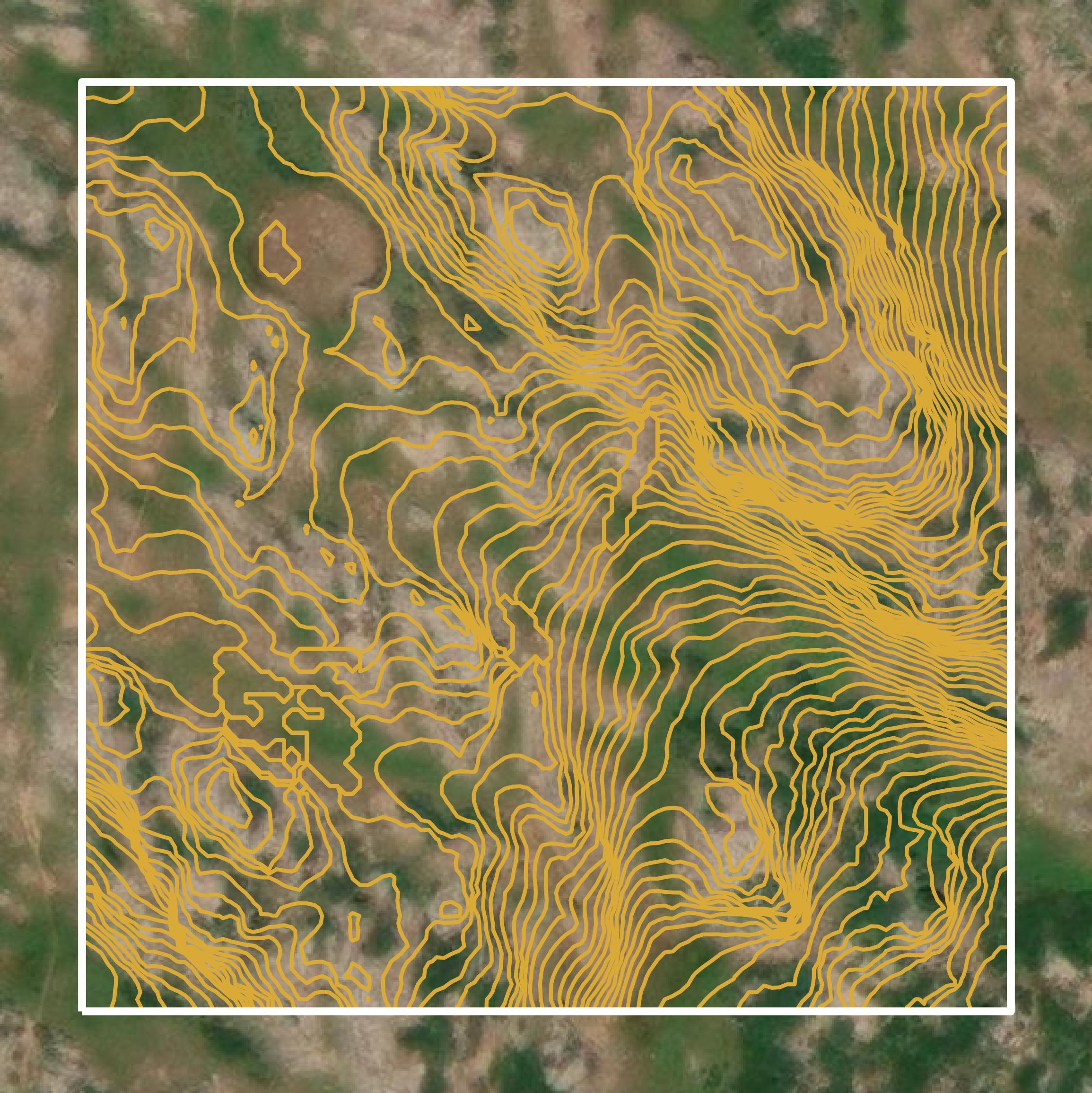 This image shows a contour map in La Plata County created using GIS data in Equator.