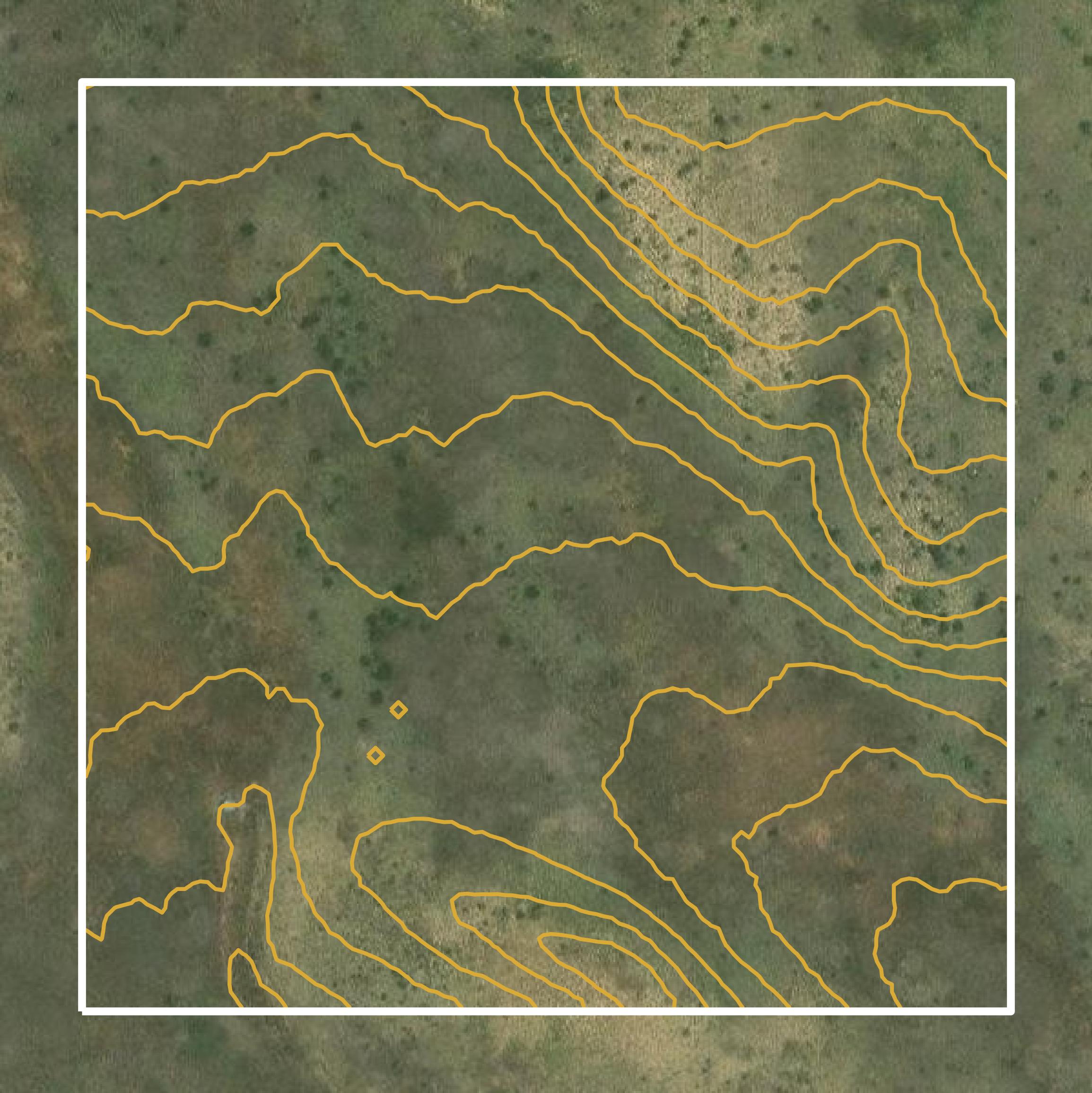 This image shows a contour map in Larimer County created using GIS data in Equator.