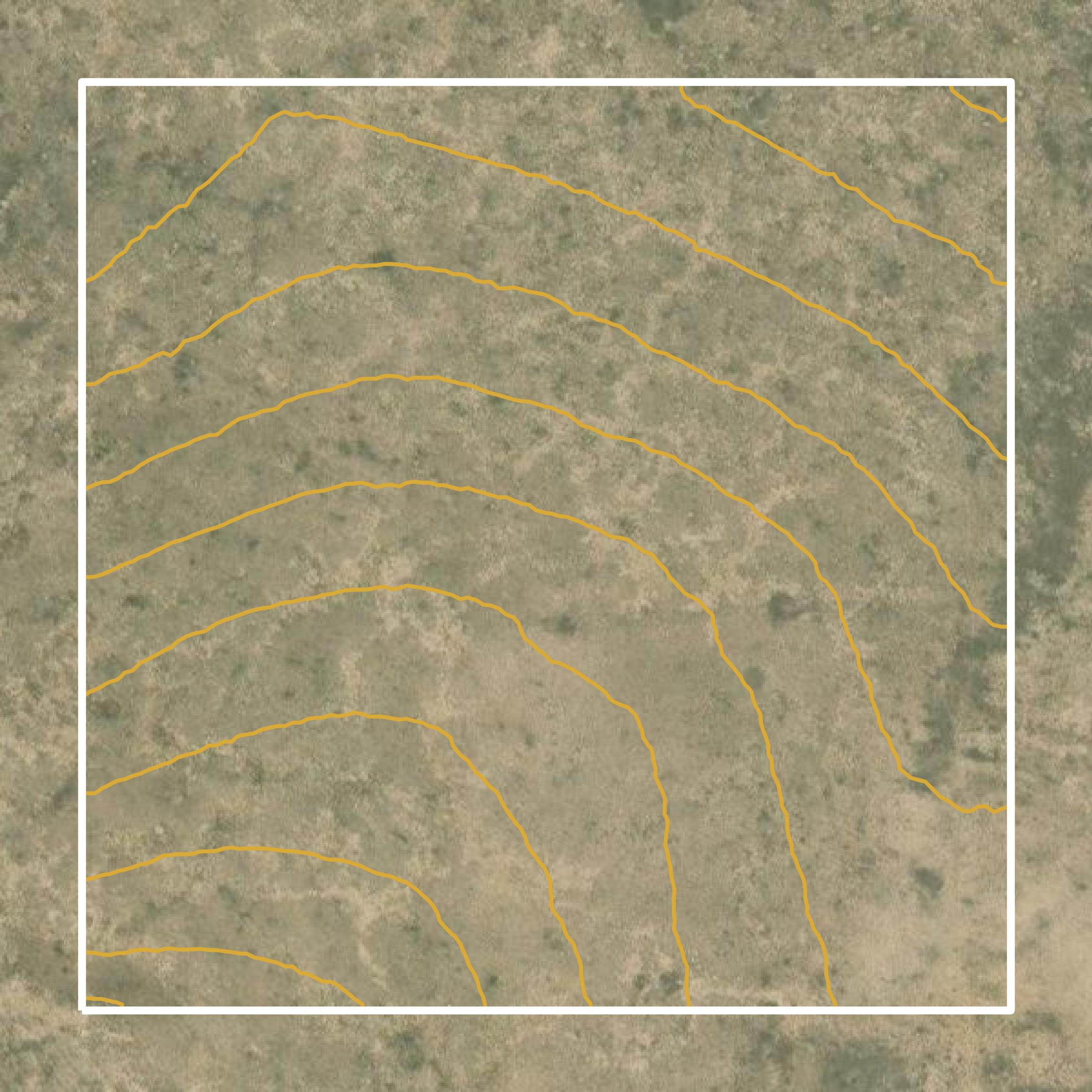 This image shows a contour map in Las Animas County created using GIS data in Equator.