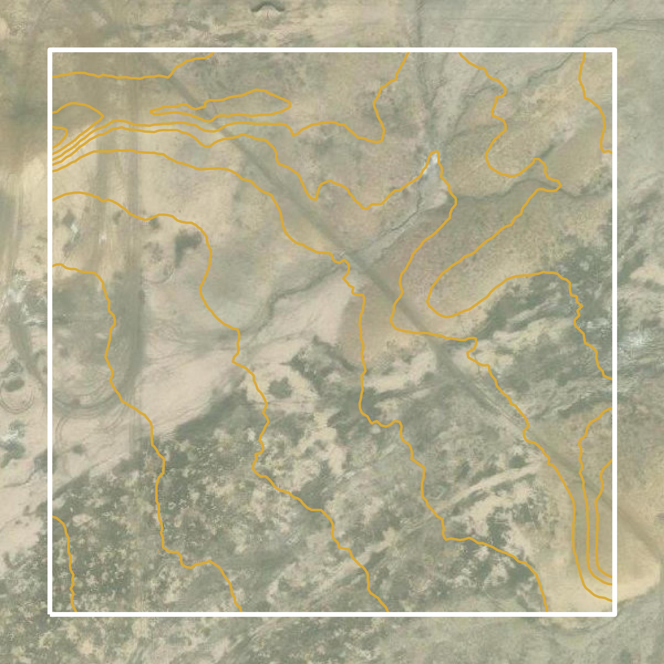 This image shows a contour map in Mesa County created using GIS data in Equator.
