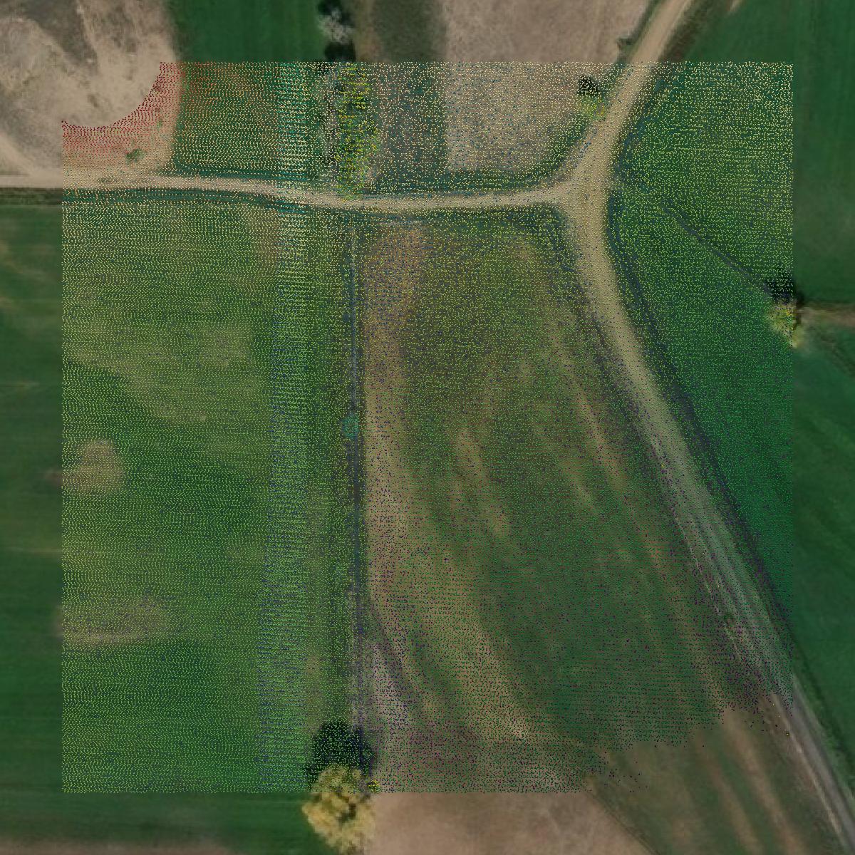 This image shows a LiDAR point cloud in Mesa County created using GIS data in Equator.