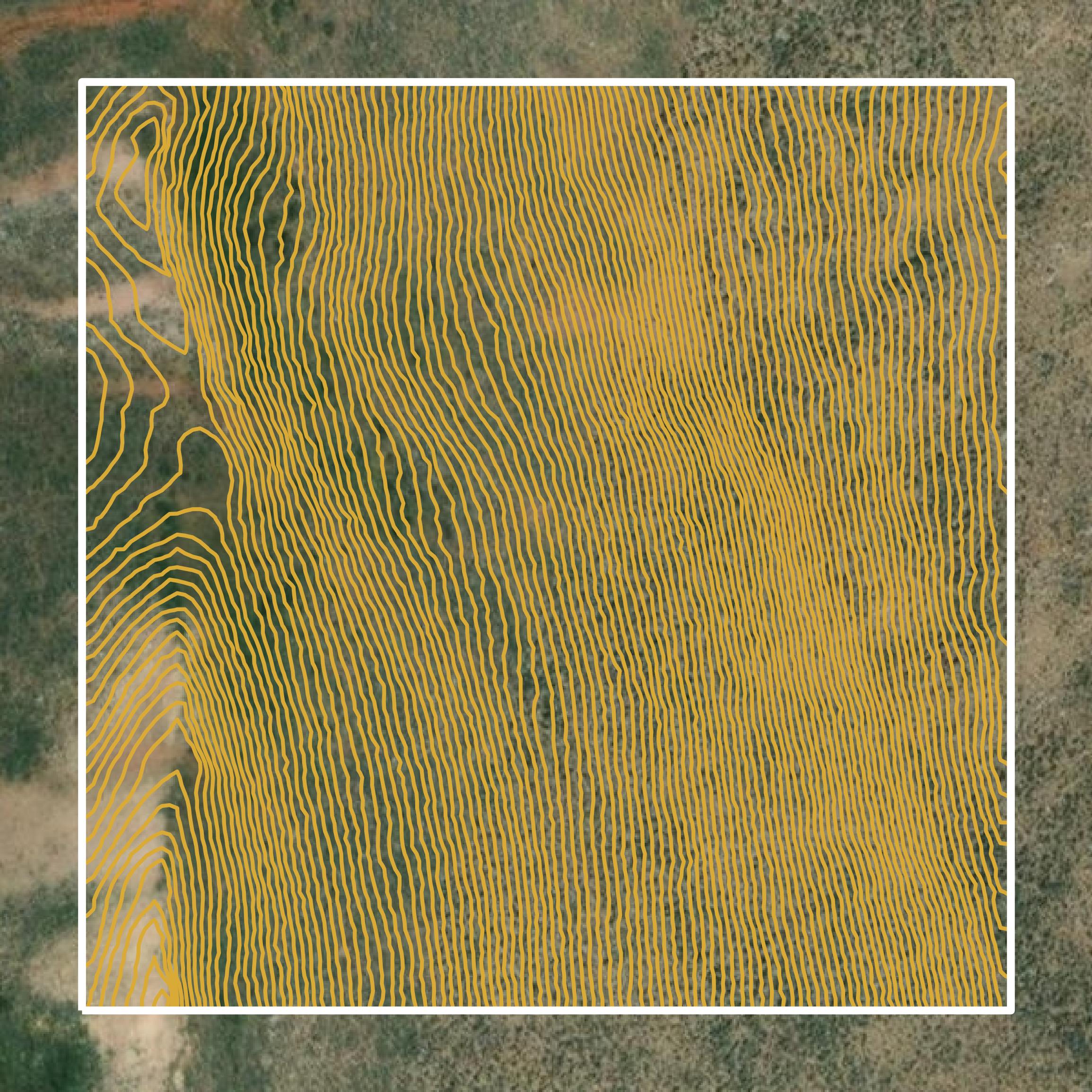 This image shows a contour map in Moffat County created using GIS data in Equator.