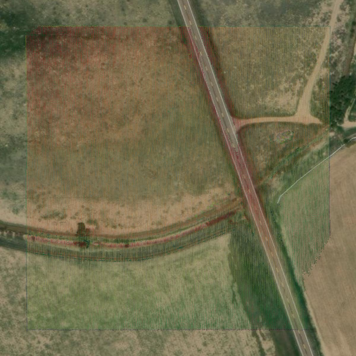 This image shows a LiDAR point cloud in Otero County created using GIS data in Equator.