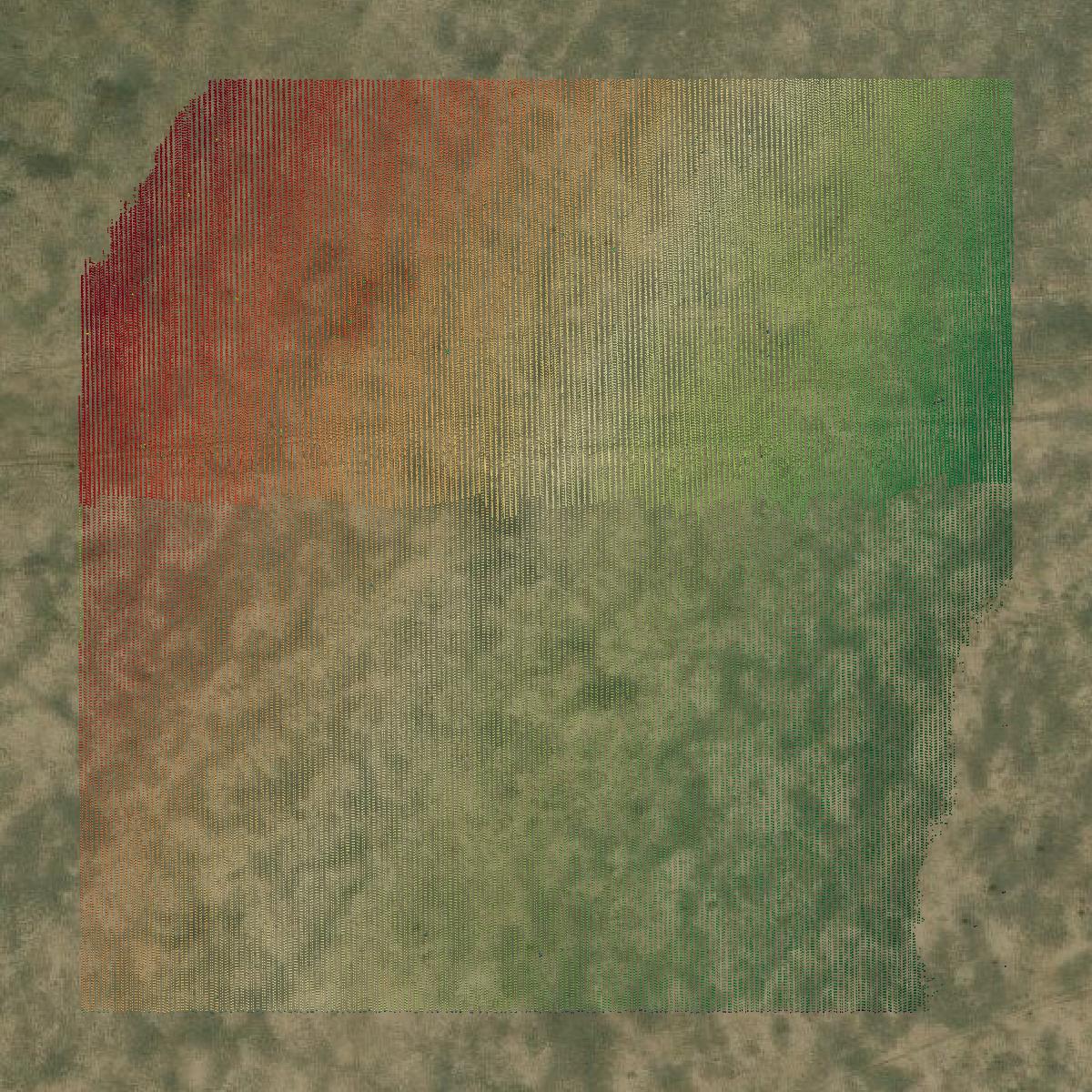 This image shows a LiDAR point cloud in Otero County created using GIS data in Equator.