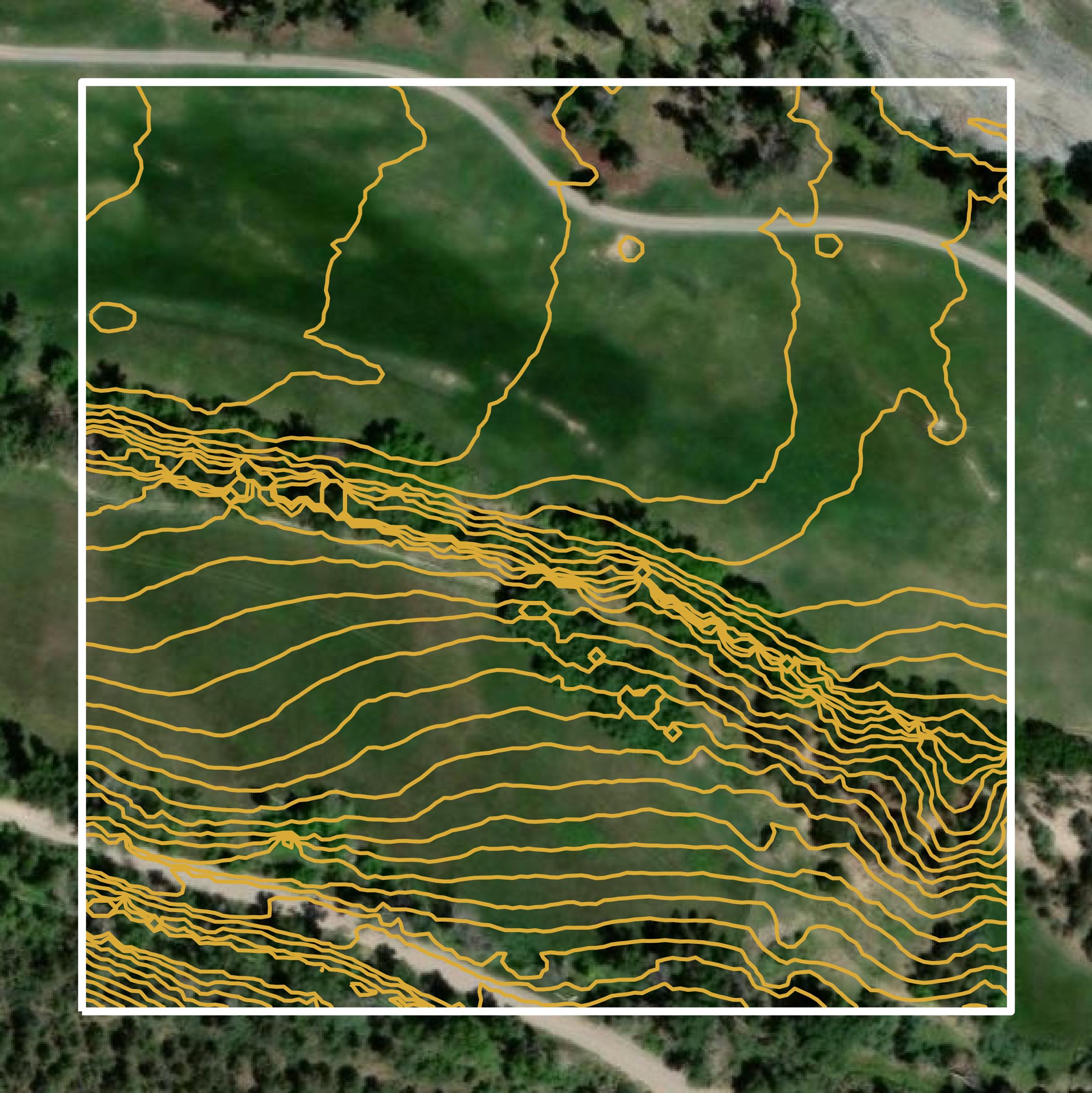 This image shows a contour map in Ouray County created using GIS data in Equator.
