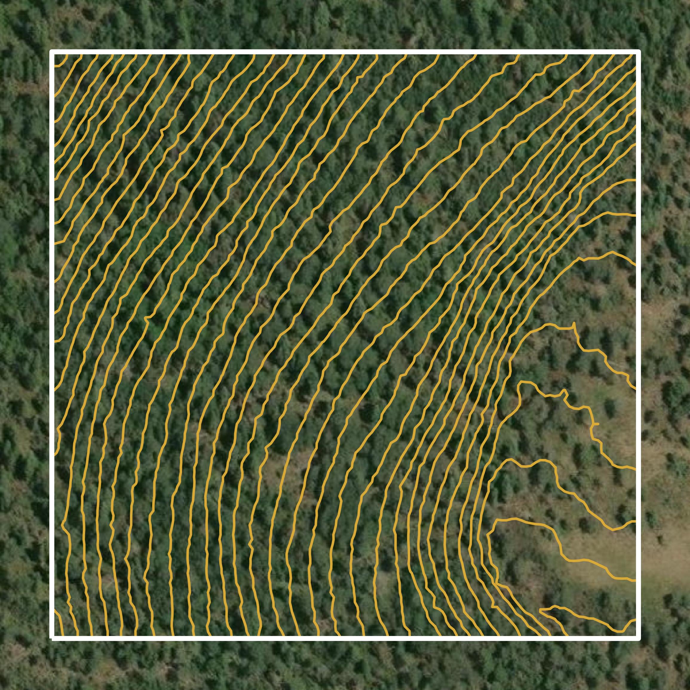 This image shows a contour map in Ouray County created using GIS data in Equator.