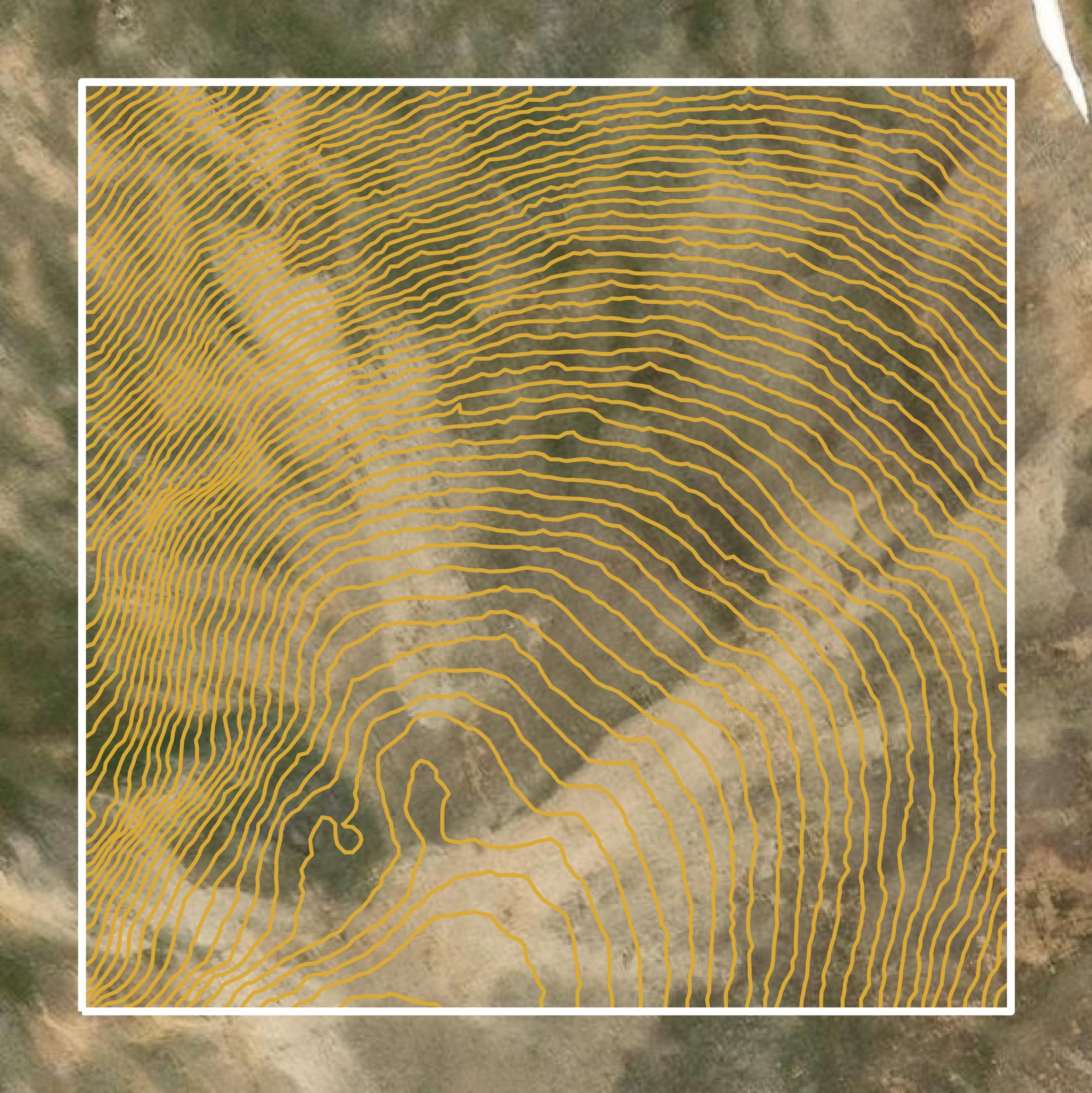 This image shows a contour map in Park County created using GIS data in Equator.