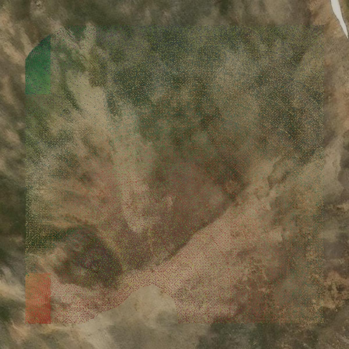 This image shows a LiDAR point cloud in Park County created using GIS data in Equator.