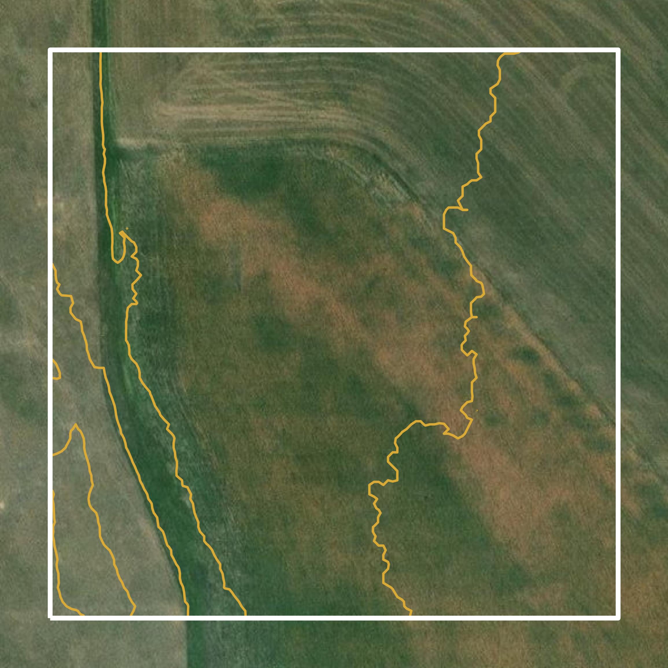 This image shows a contour map in Phillips County created using GIS data in Equator.