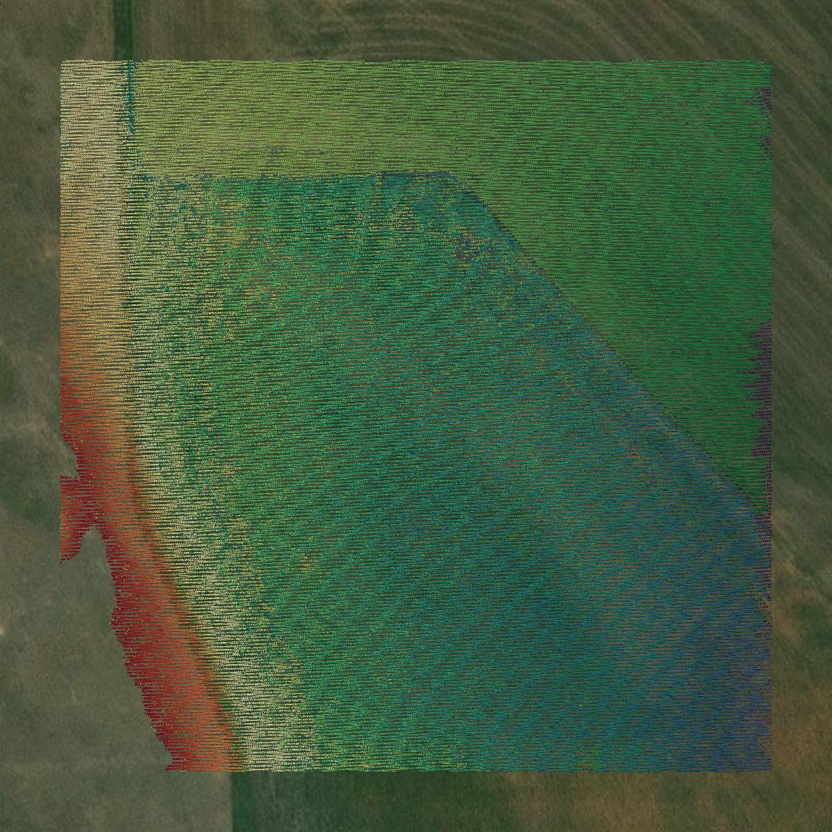 This image shows a LiDAR point cloud in Phillips County created using GIS data in Equator.