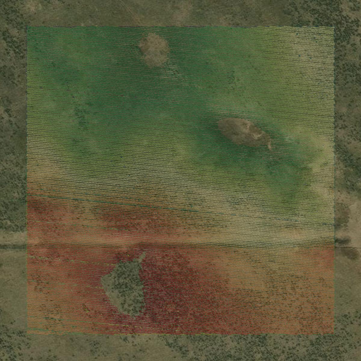 This image shows a LiDAR point cloud in Phillips County created using GIS data in Equator.