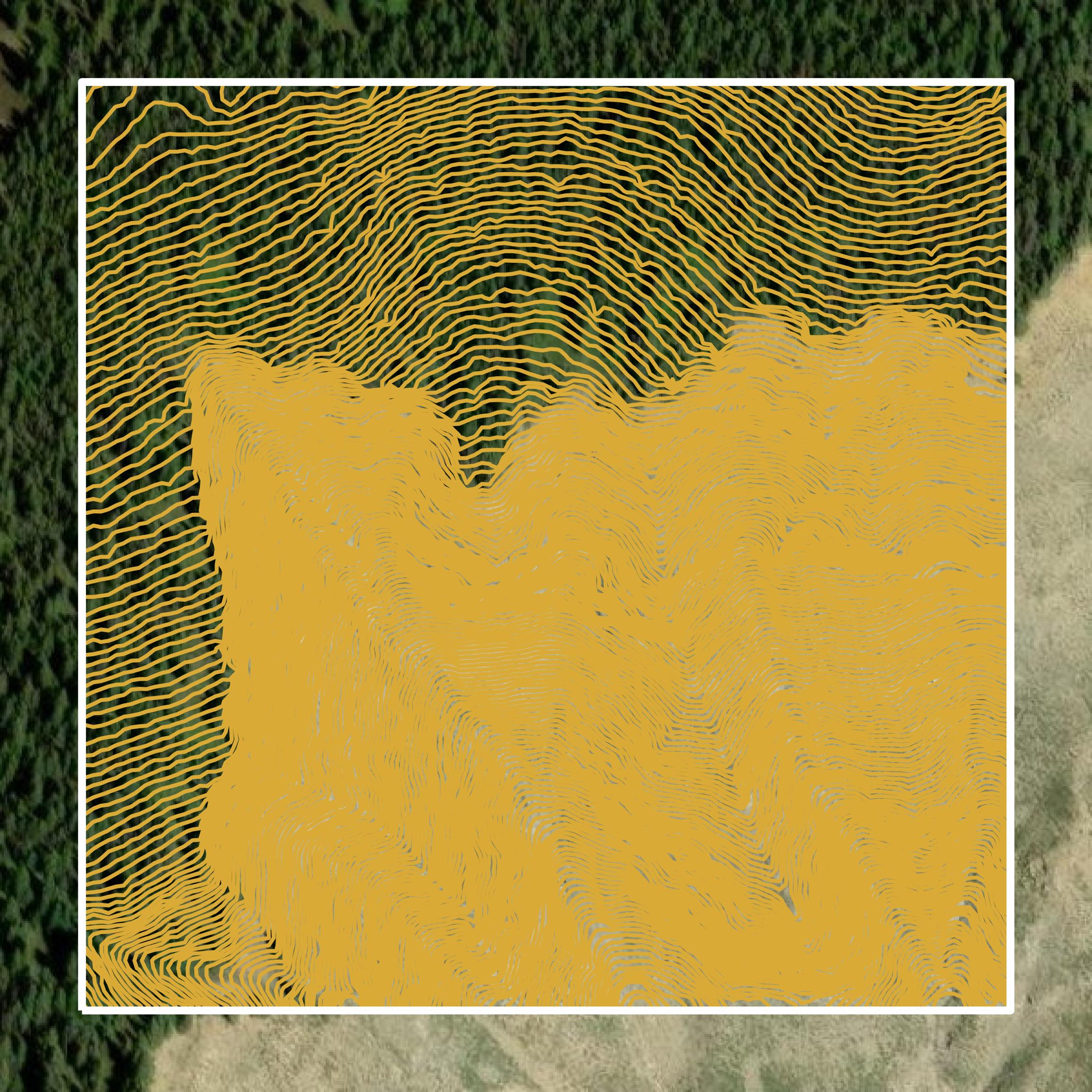 This image shows a contour map in Pitkin County created using GIS data in Equator.