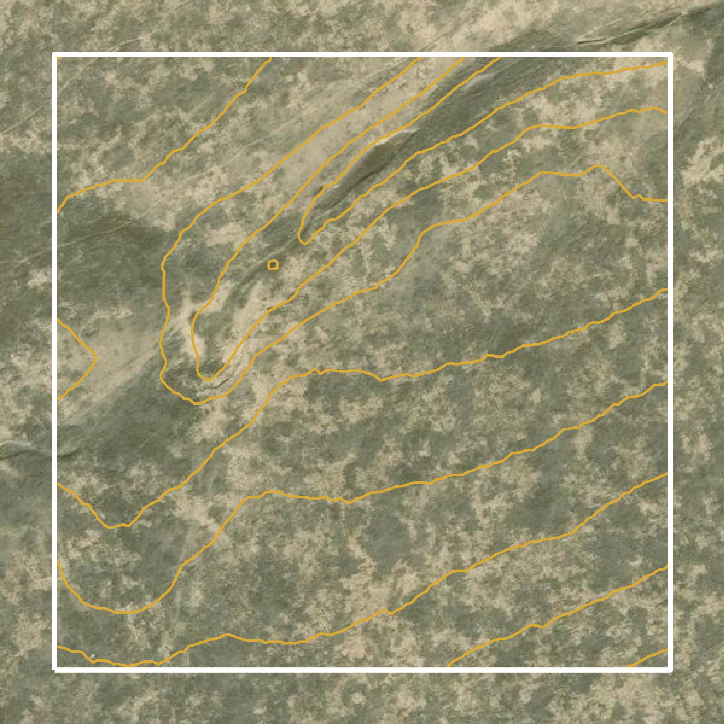 This image shows a contour map in Prowers County created using GIS data in Equator.