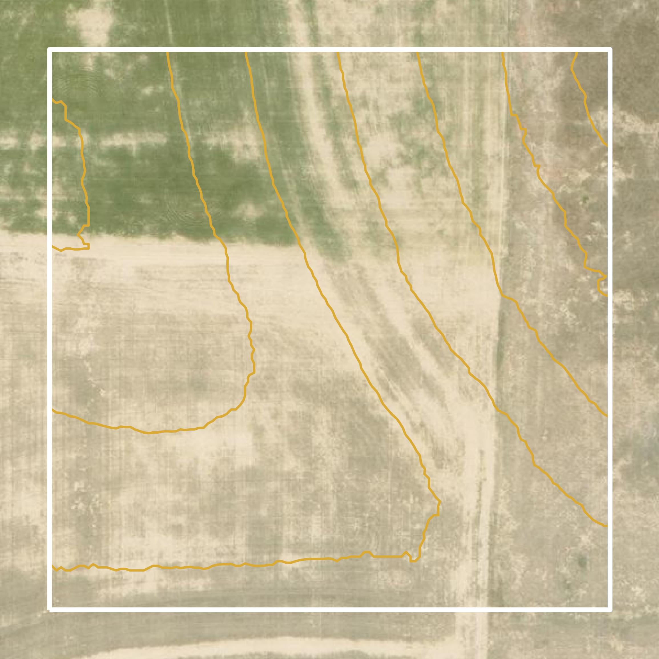 This image shows a contour map in Prowers County created using GIS data in Equator.