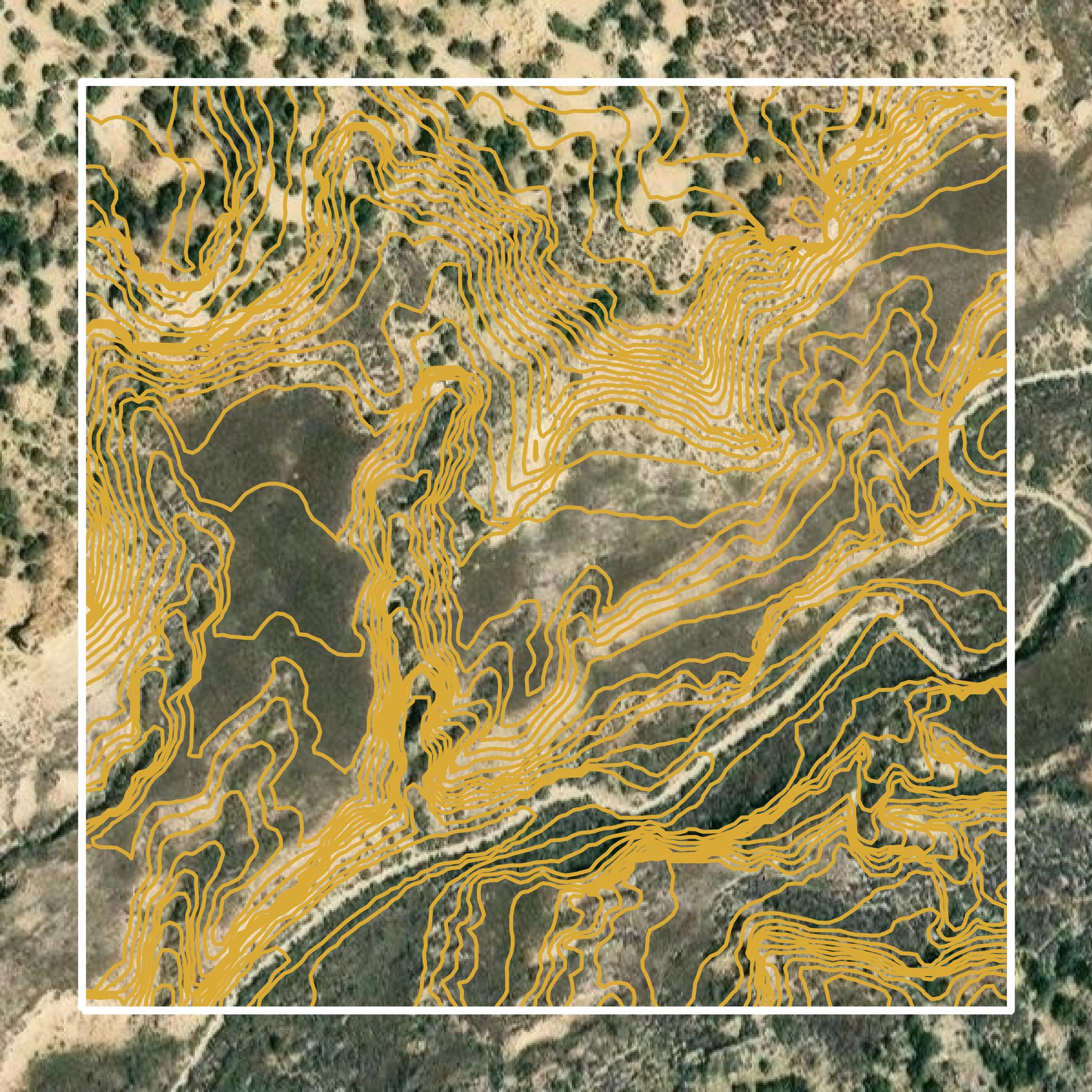 This image shows a contour map in Rio Blanco County created using GIS data in Equator.
