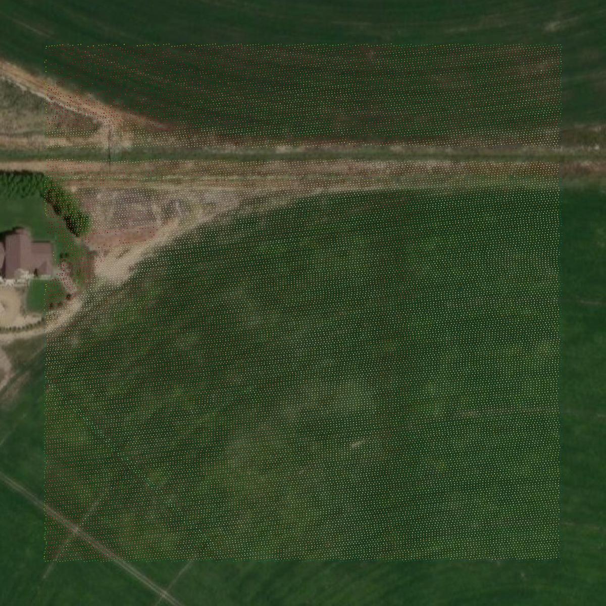 This image shows a LiDAR point cloud in Rio Grande County created using GIS data in Equator.