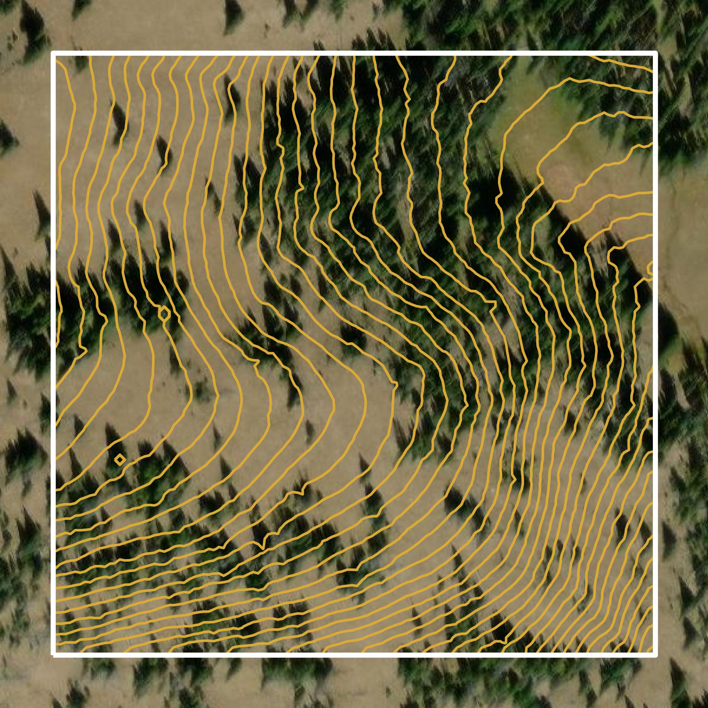 This image shows a contour map in Routt County created using GIS data in Equator.