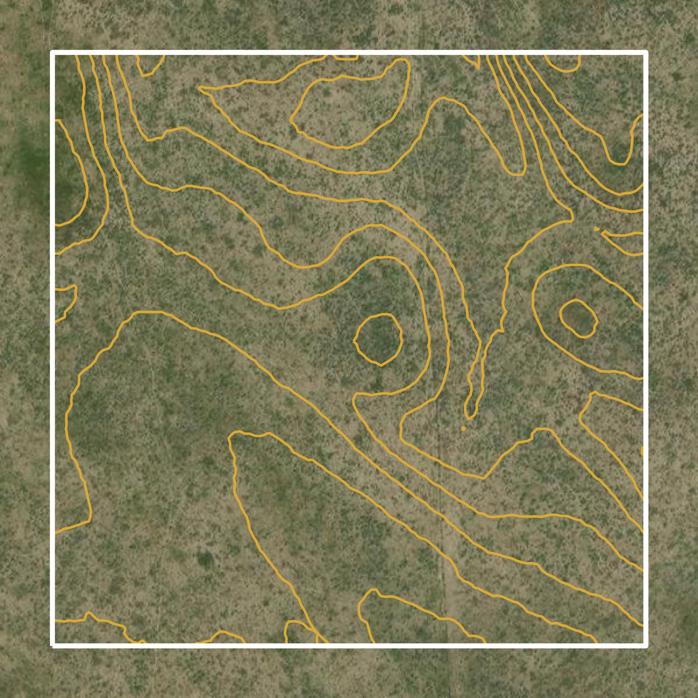 This image shows a contour map in Washington County created using GIS data in Equator.