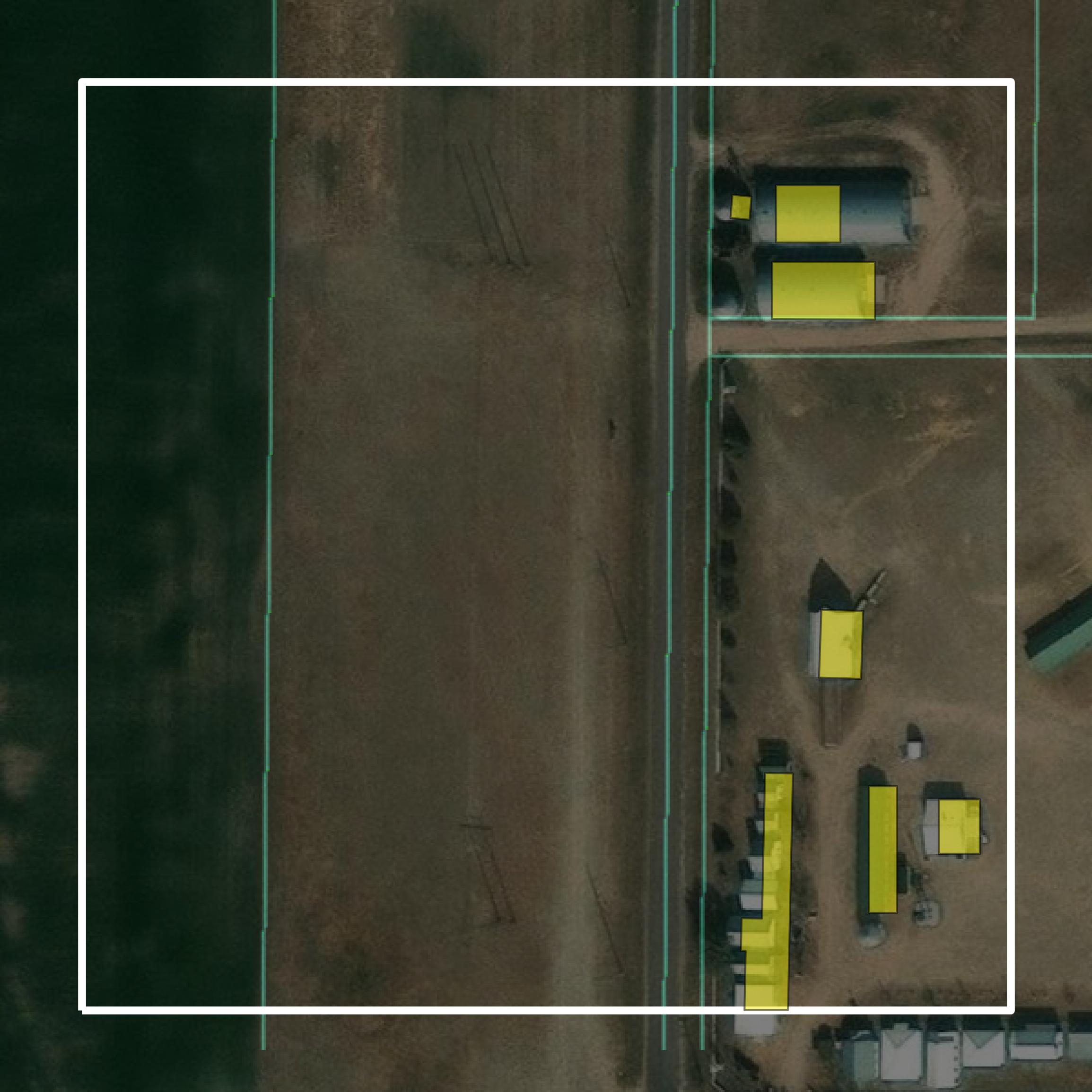 This image shows parcel and building data in Yuma County created using GIS data in Equator.