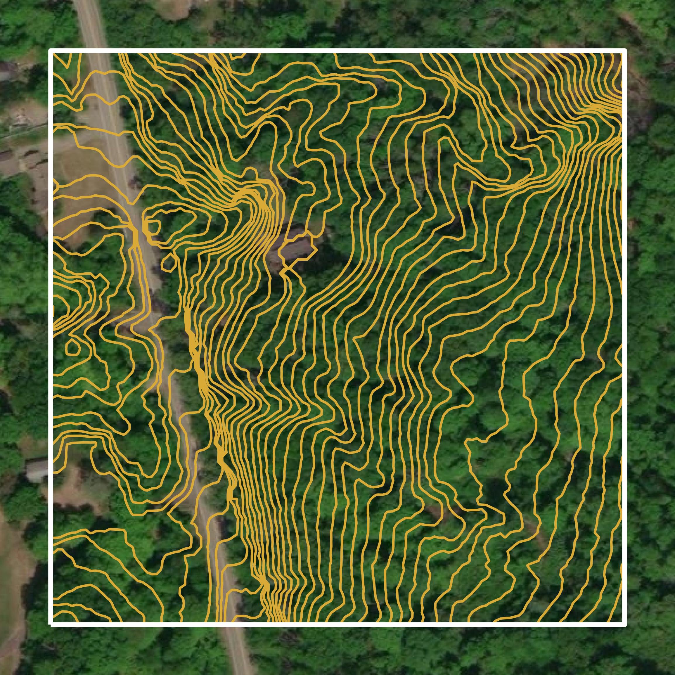 This image shows a contour map in Lower Connecticut River Valley Planning Region created using GIS data in Equator.