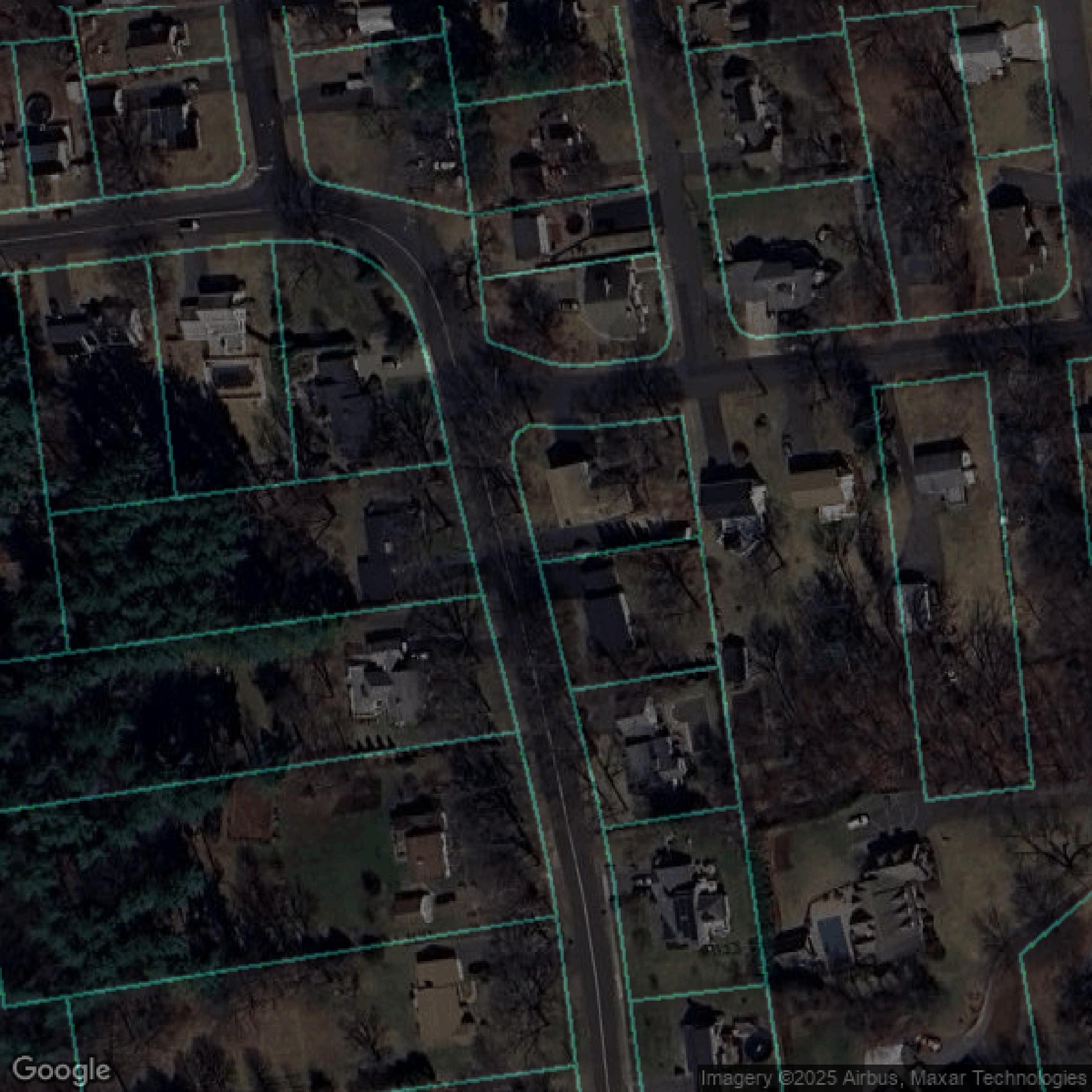 This image shows parcel data in Naugatuck Valley Planning Region created using GIS data in Equator.