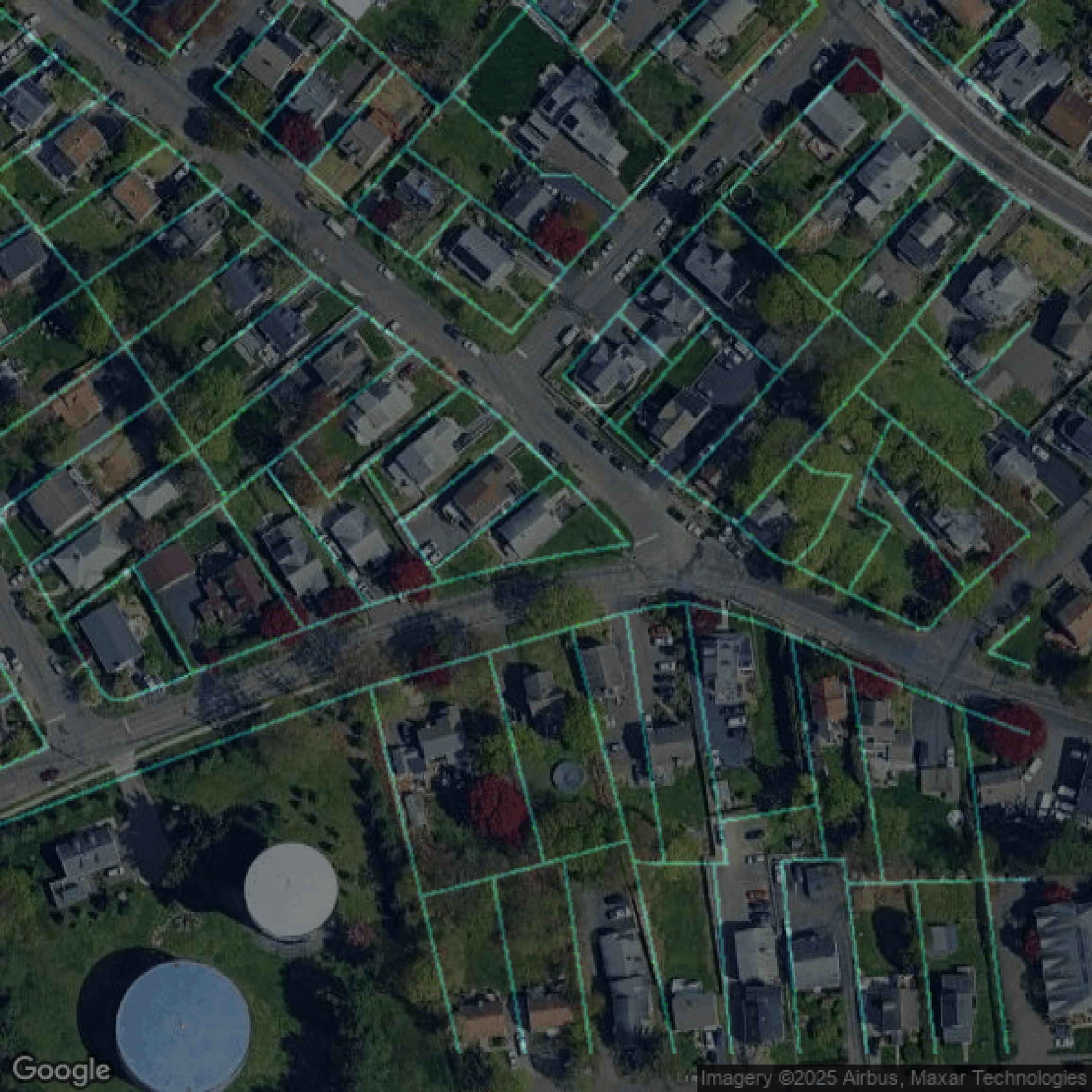 This image shows parcel data in Western Connecticut Planning Region created using GIS data in Equator.