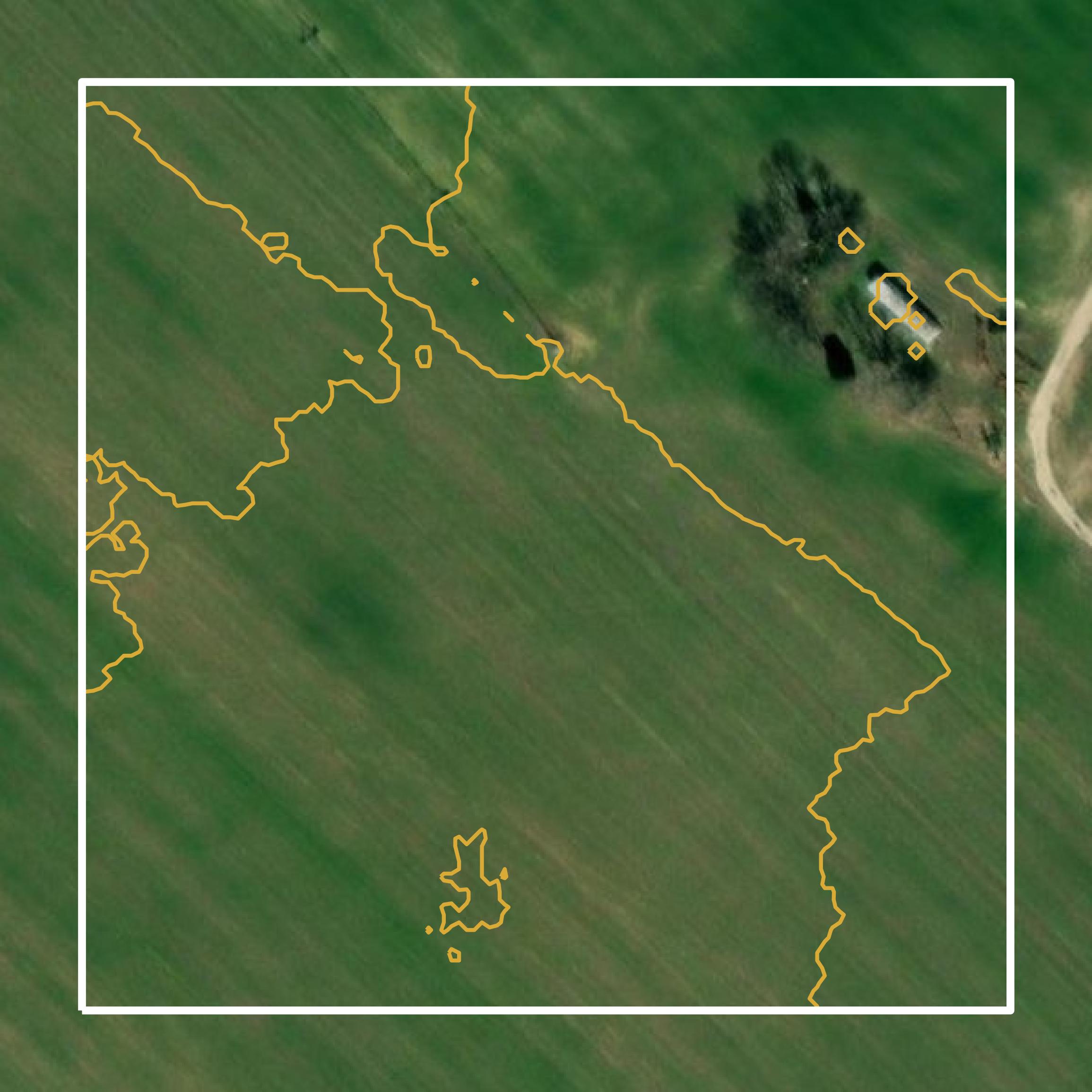 This image shows a contour map in Sussex County created using GIS data in Equator.